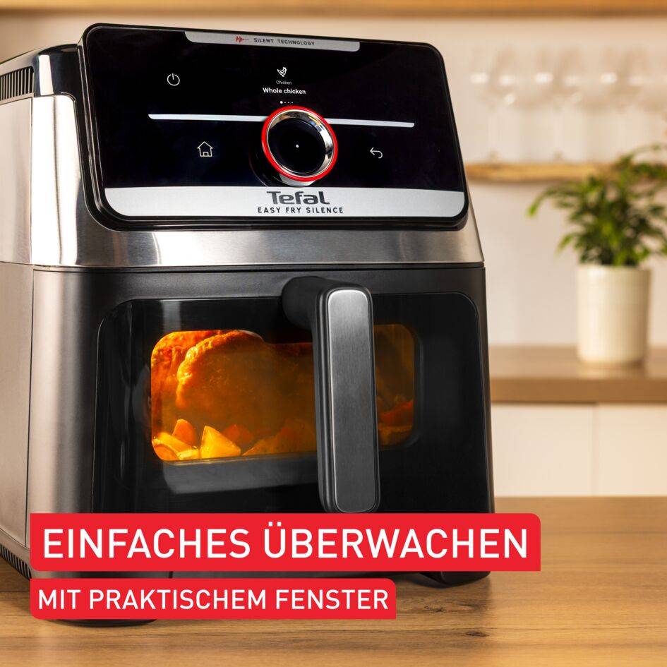 Easy Fry Silence 7L, intelligente und leise Heißluftfritteuse mit abnehmbarer Front, EY876D