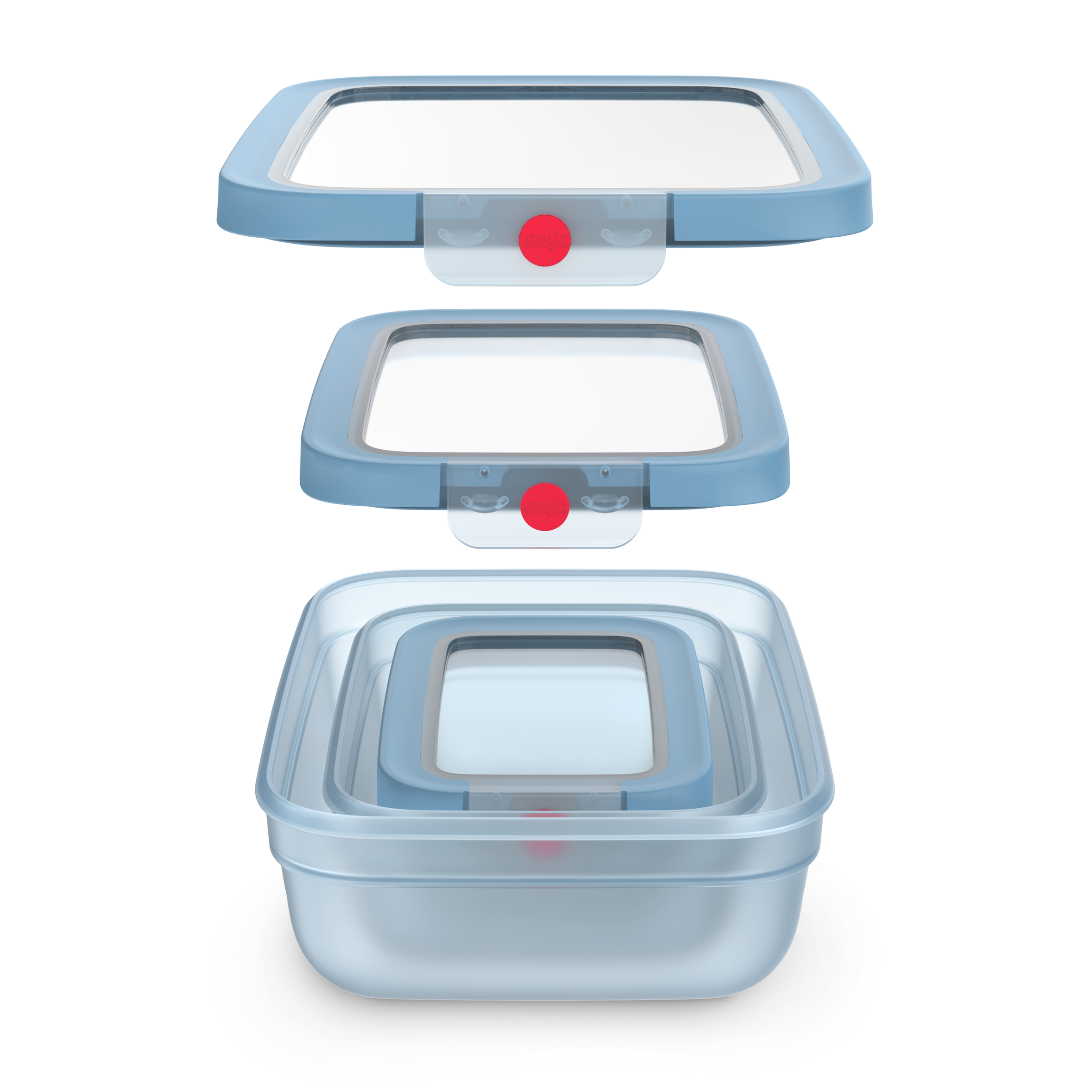 oneClick Frischhaltedosen 3-teiliges Space Saving Set (0,5 / 1,2 / 2,3 L) N12302