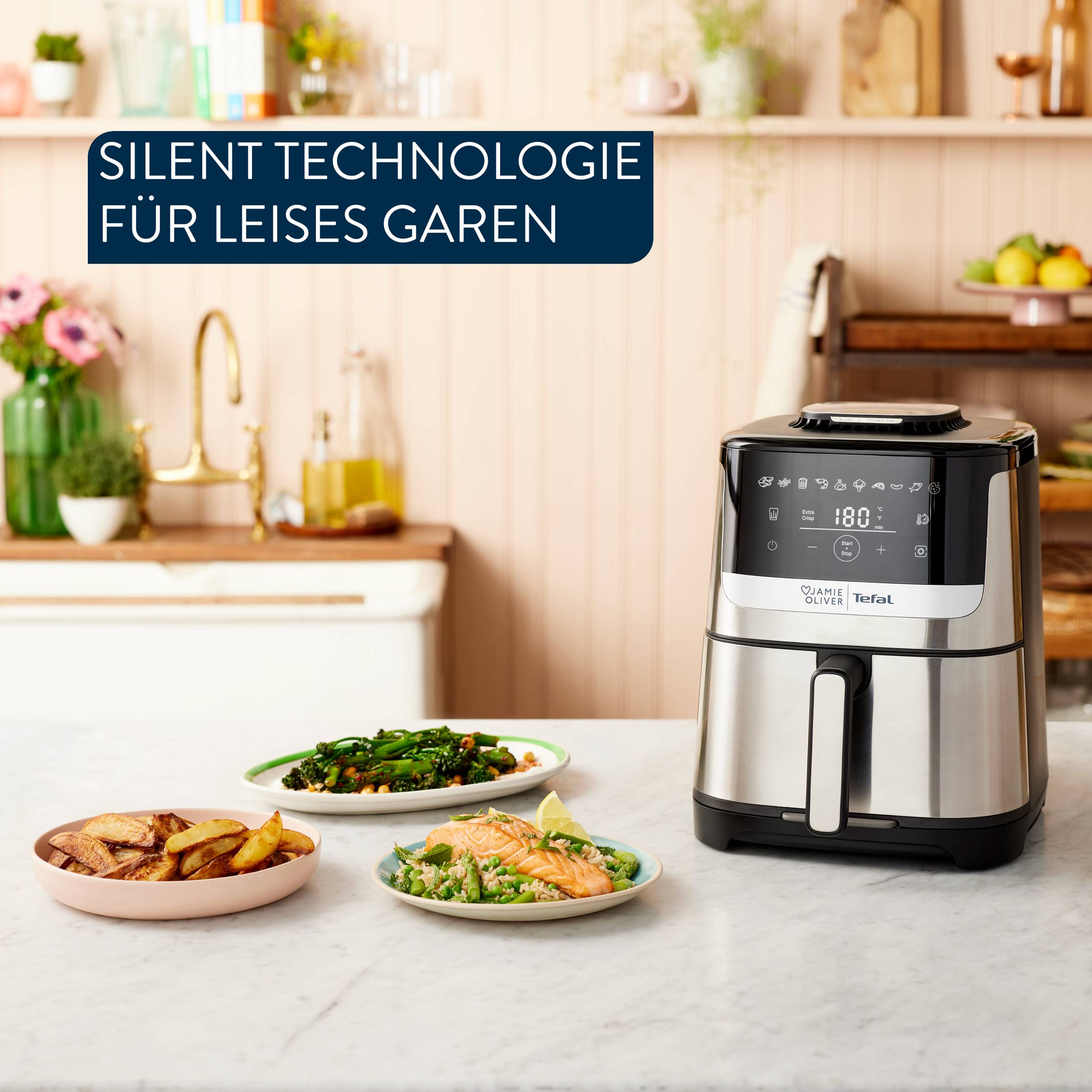 Jamie Oliver by Tefal Quiet & Easy Heißluftfritteuse  