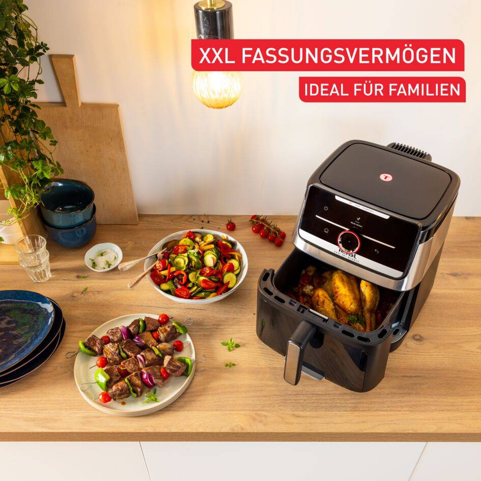 Easy Fry Silence 7L, intelligente und leise Heißluftfritteuse mit abnehmbarer Front, EY876D