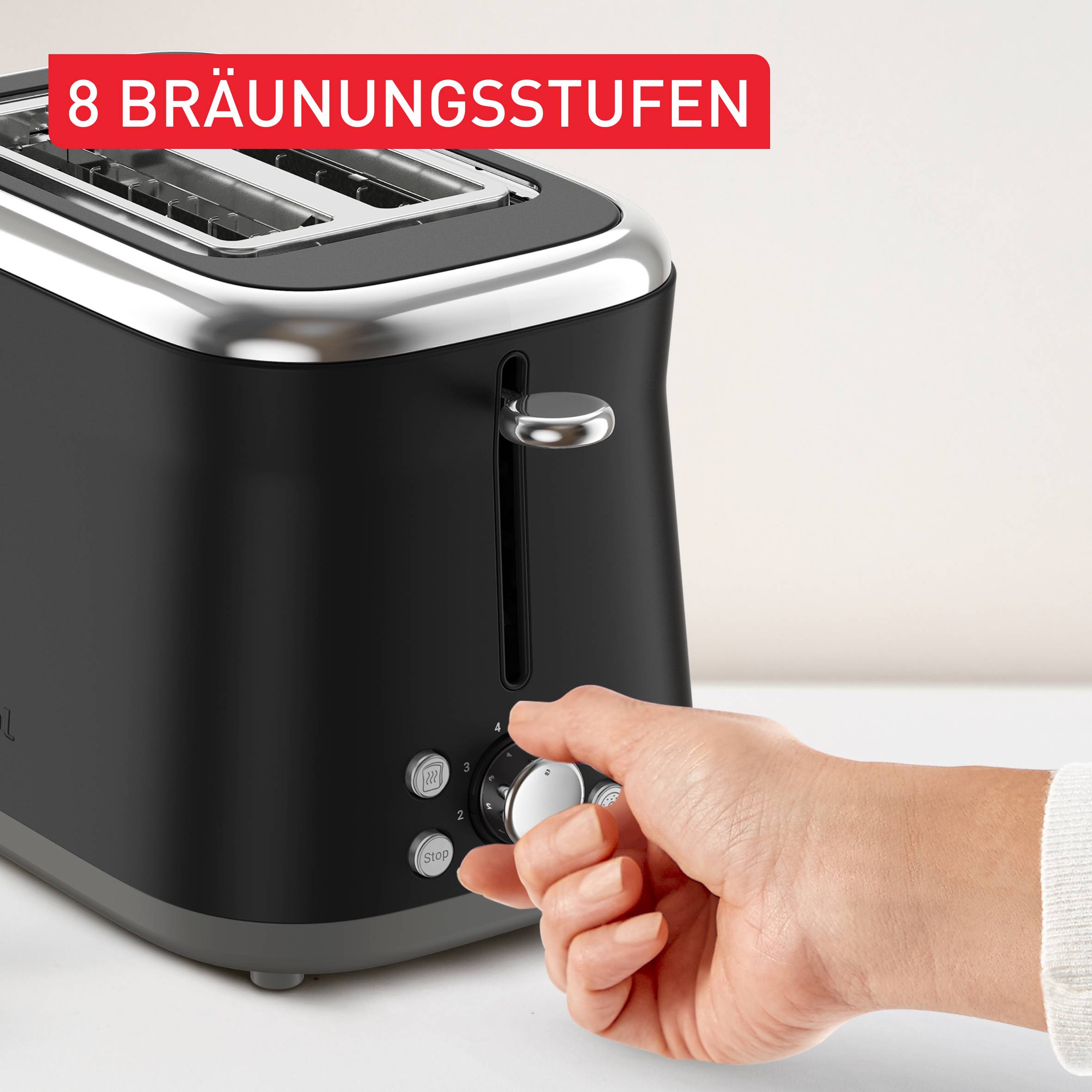 Collection, Doppelschlitztoaster, Retro-Edelstahl, 8 Bräunungsstufen