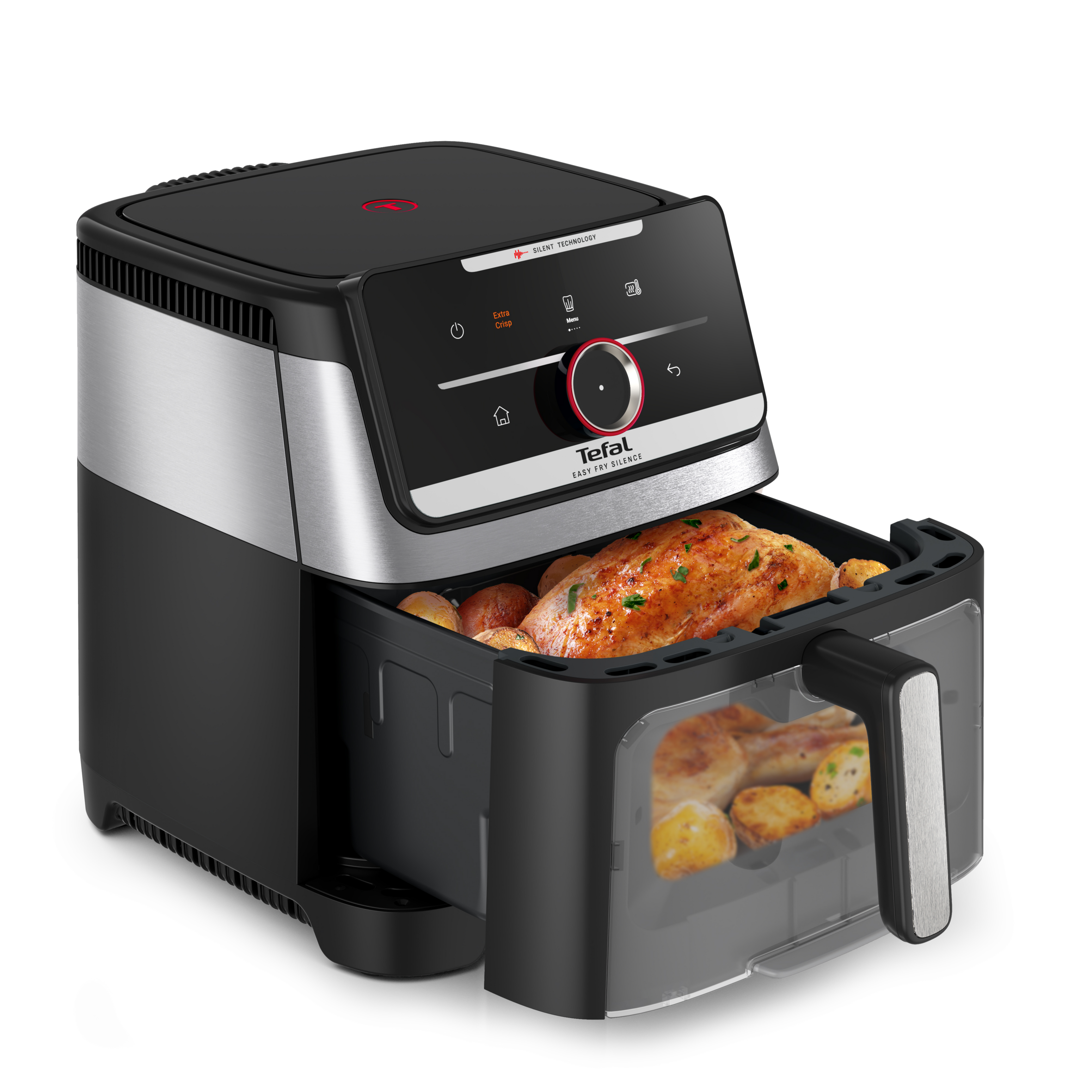 Easy Fry Silence 7L, intelligente und leise Heißluftfritteuse mit abnehmbarer Front, EY876D