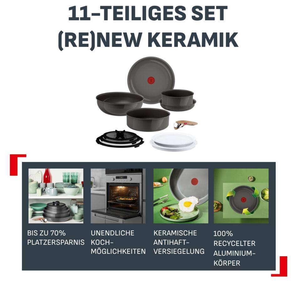 Ingenio Renew 11-teiliges Kochgeschirrset, L27290