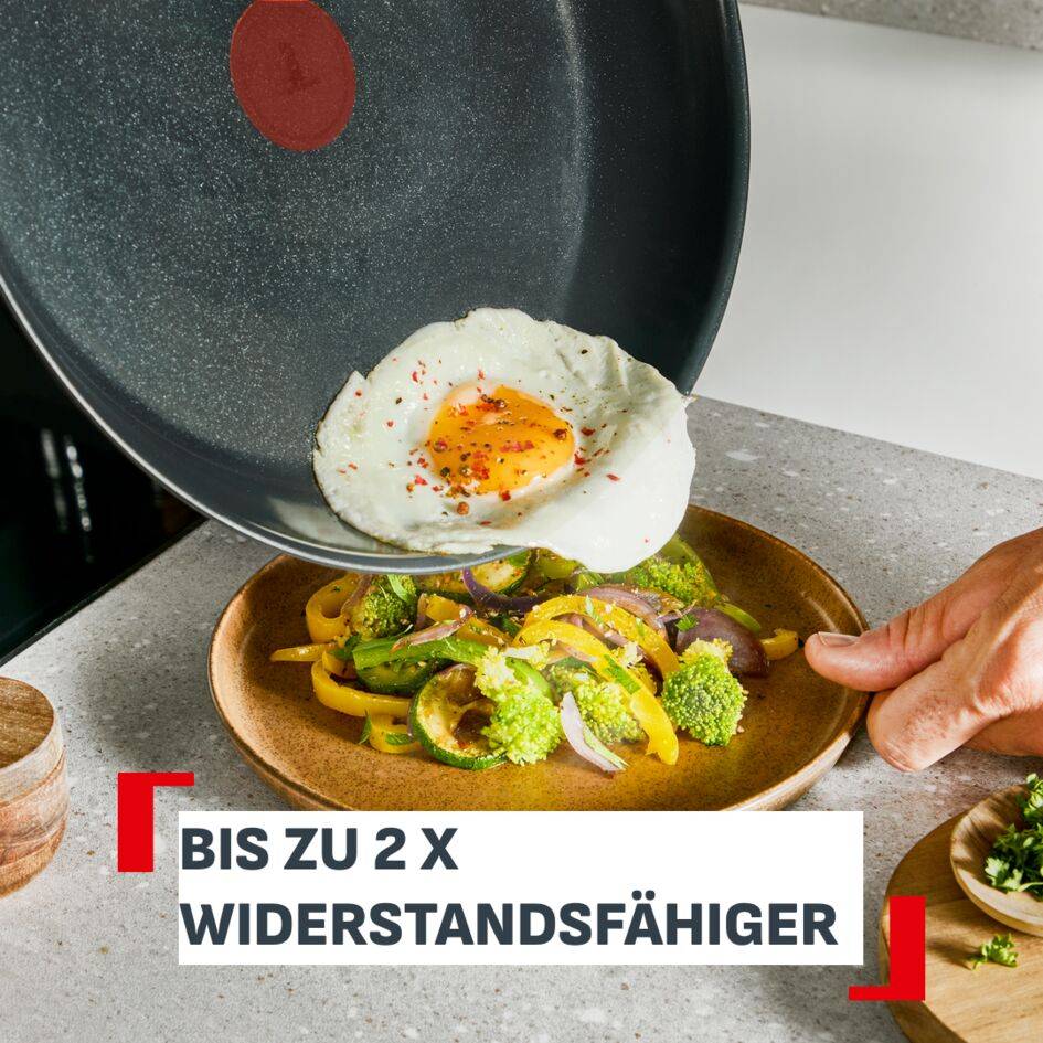 Emotion+ Bratpfanne 28 cm, Premium-Edelstahl, Antihaft-Keramikversiegelung, Induktion, 4-5 Portionen