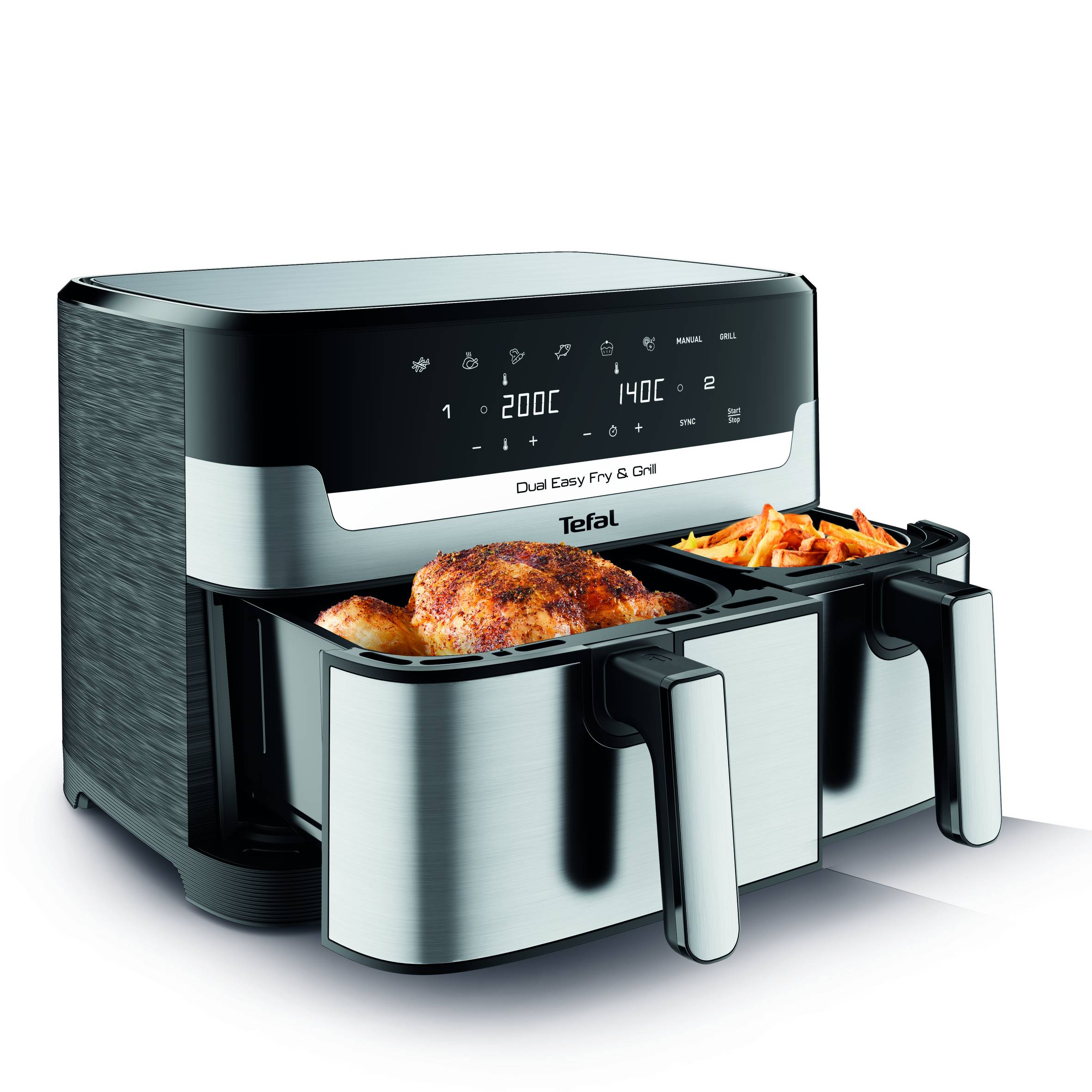 Dual Easy Fry & Grill 8,3 L Edelstahl Heißluftfritteuse EY905D