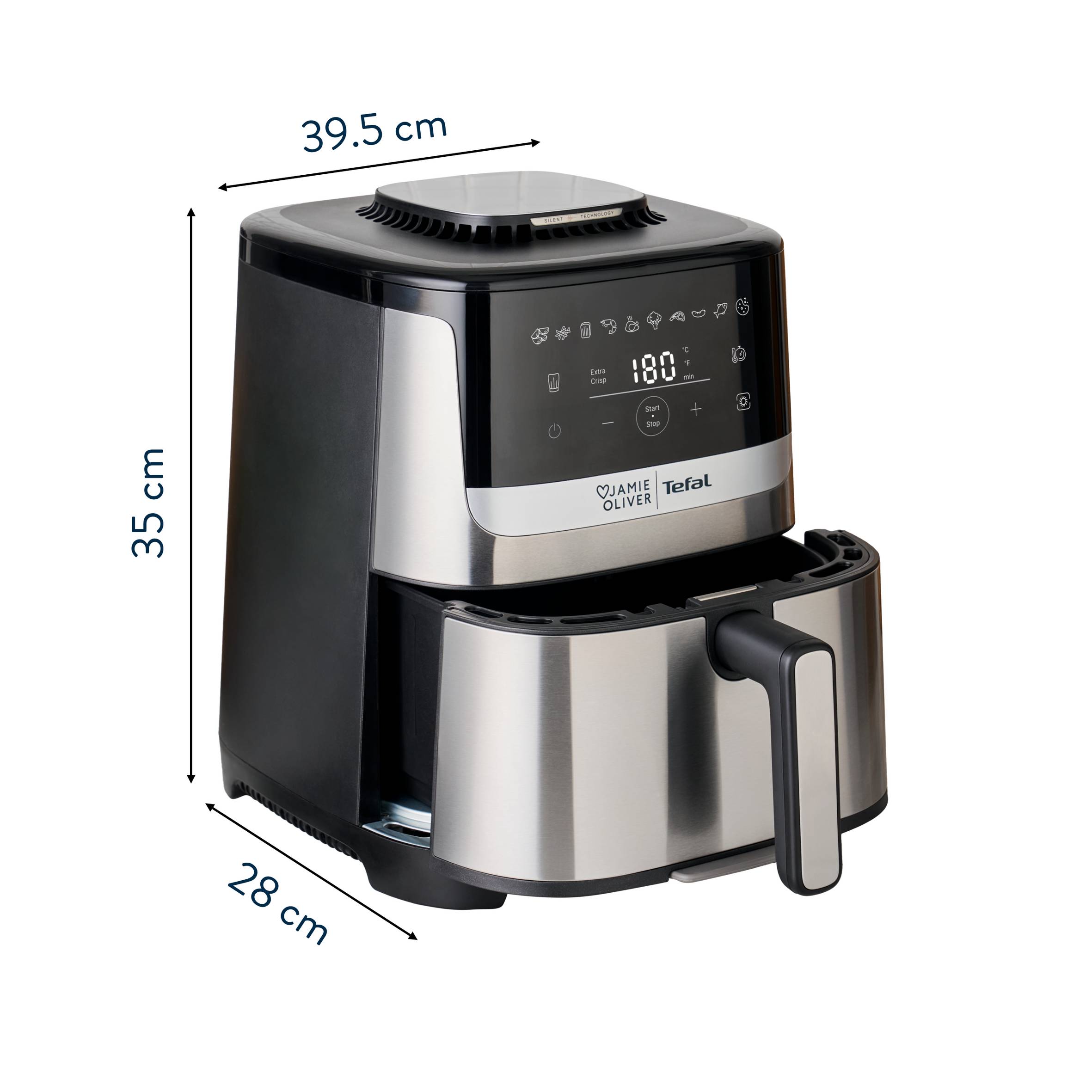 Jamie Oliver by Tefal Quiet & Easy Heißluftfritteuse  