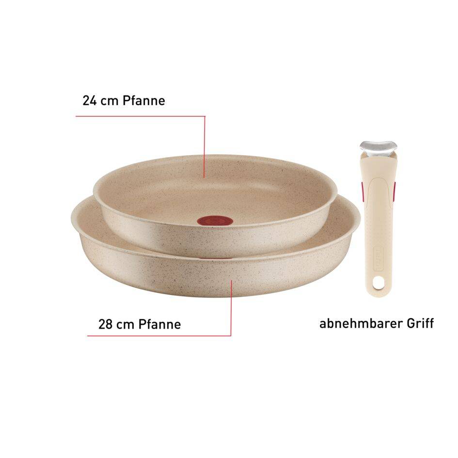 Ingenio Delight 3-teiliges Set (Pfannen 24/28cm + 1 Griff) L7839043