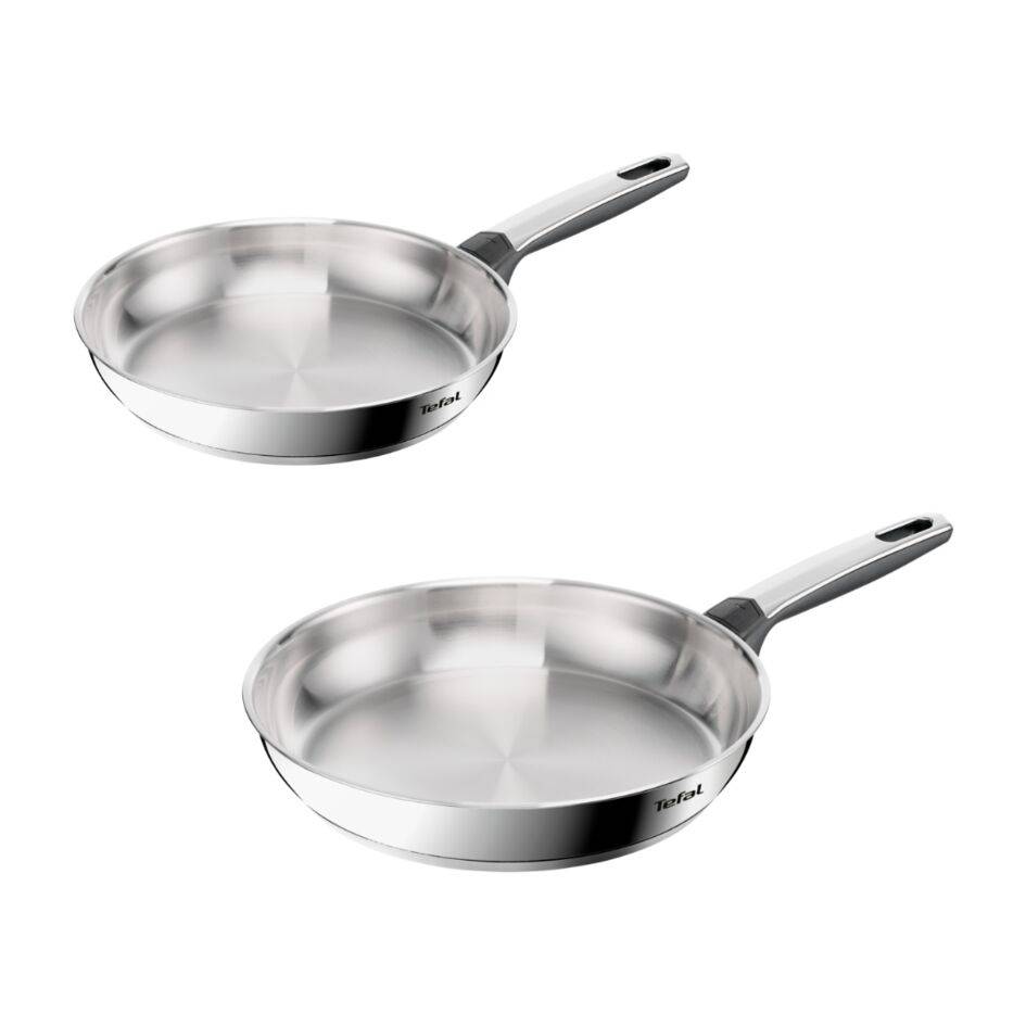 Emotion+ Set 2 Bratpfannen 24/28 cm, Premium-Edelstahl, 10 Jahre Garantie, Induktion