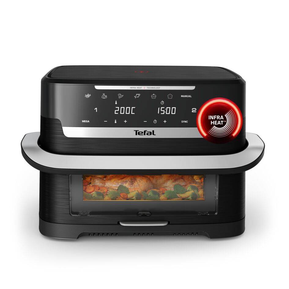 Ever Fry Dual Flex, Heißluftfritteuse, flexibles Doppelkammer-Heißluftfrittieren, 9 L Fassungsvermögen