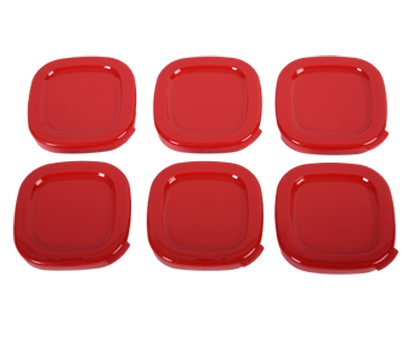 Set mit 6 roten Joghurtdeckeln SS-1530000653