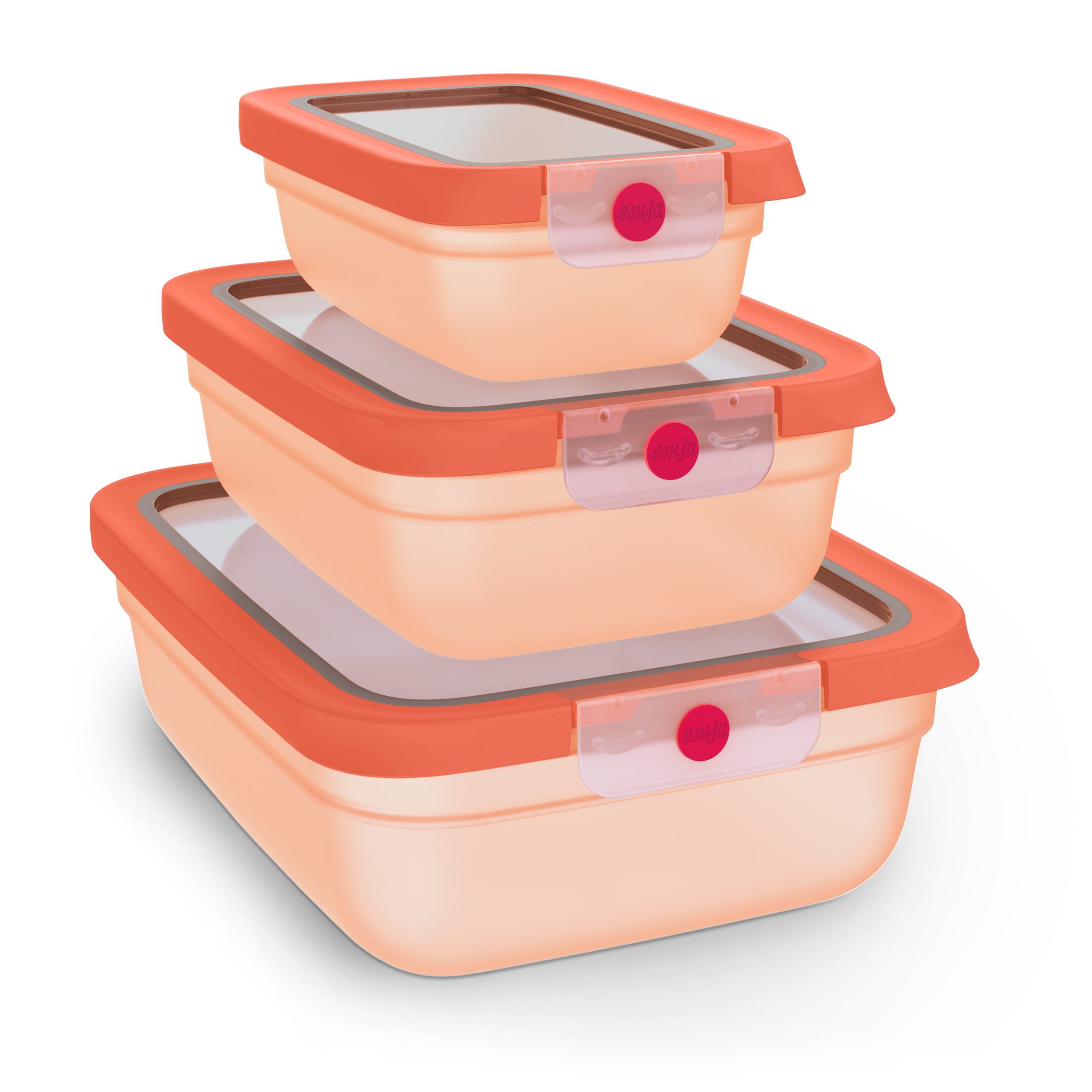 oneClick Frischhaltedosen 3-teiliges Space Saving Set (0,5 / 1,2 / 2,3 L) N12303