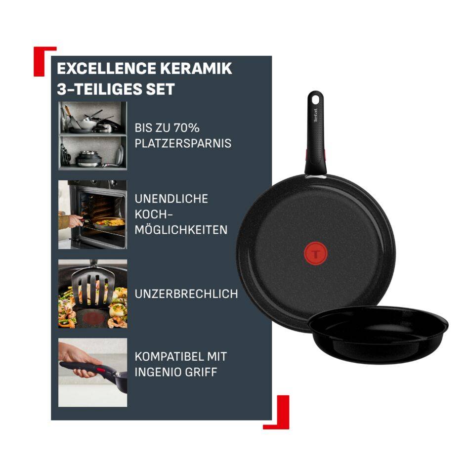 Ingenio Excellence Keramik 3-teiliges Kochgeschirr-Set L27091