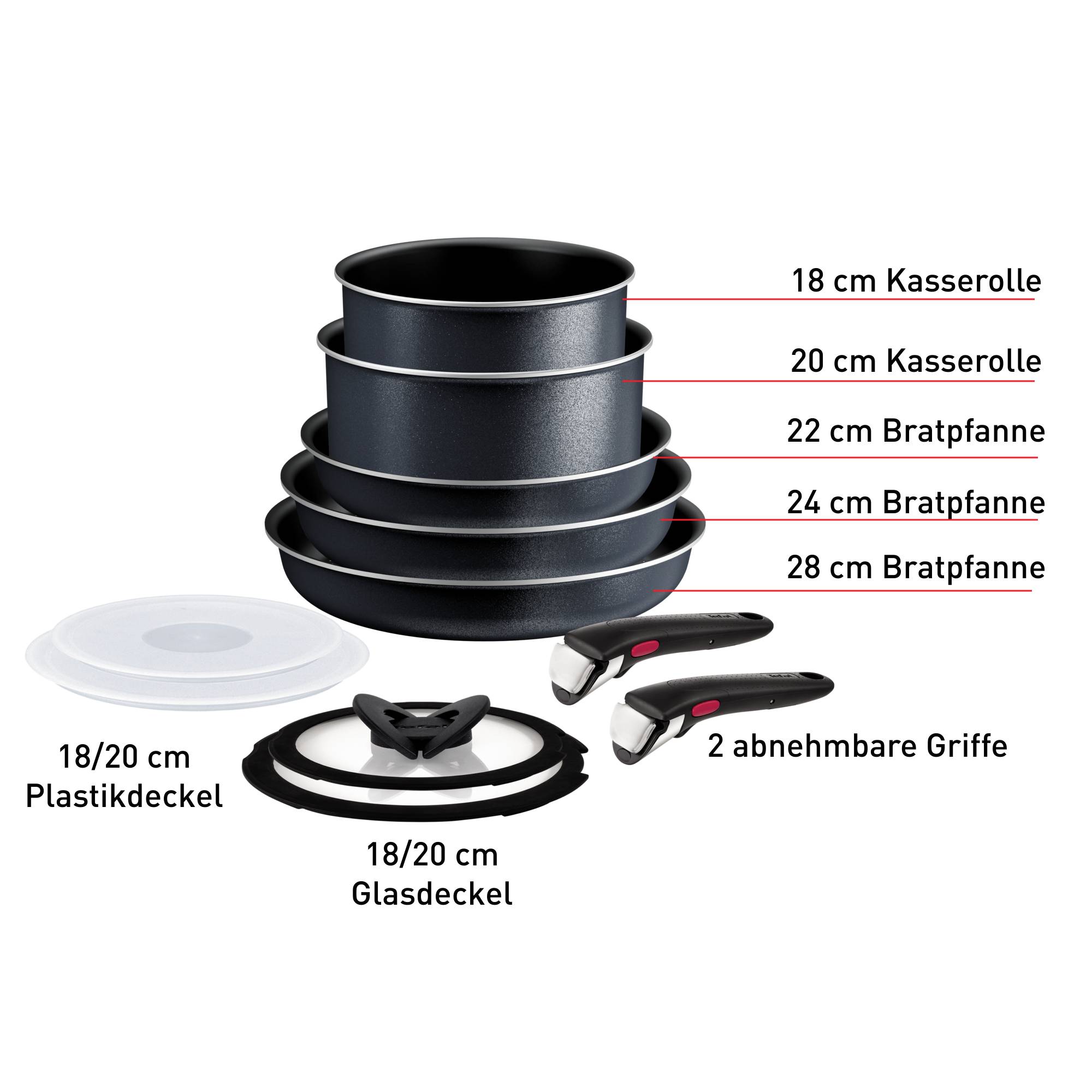 Ingenio So'Light 11-teiliges Kochgeschirr-Set L72393