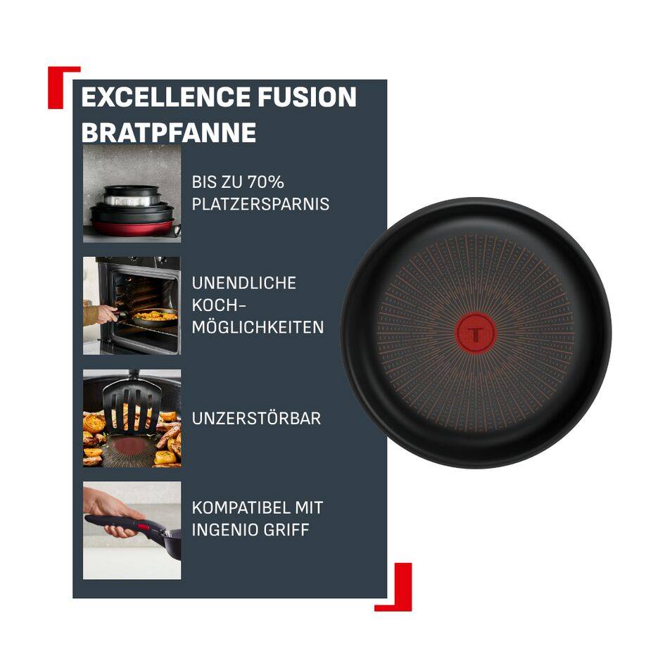 Ingenio Excellence Fusion Unbreakable Pfanne 24 cm, FusionCore Versiegelung, P00504