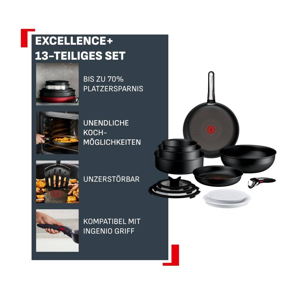 Ingenio Excellence+ Unbreakable 13-teiliges Kochgeschirr-Set P00097