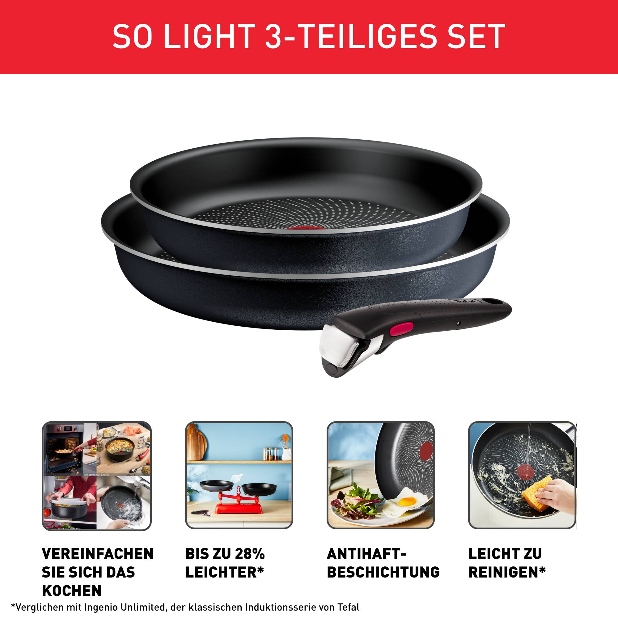 Ingenio So'Light, 3-teiliges Kochgeschirr-Set, L72391