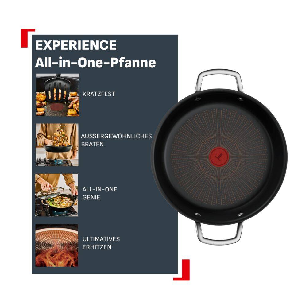 Experience All-in-One Pfanne 24 cm + Deckel, FusionCore Antihaftversiegelung, induktionsgeeignet, , 2-3 Portionen