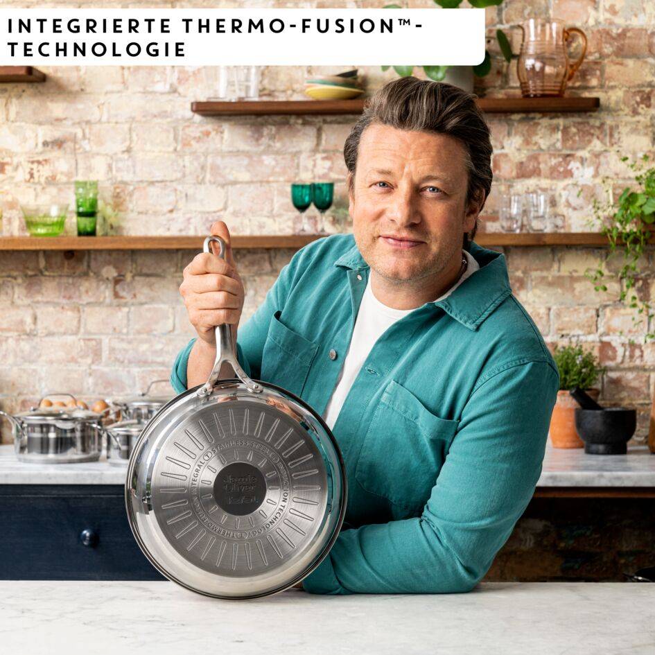 Jamie Oliver by Tefal Cook Smart Pfanne aus unversiegeltem Edelstahl 24cm E31104