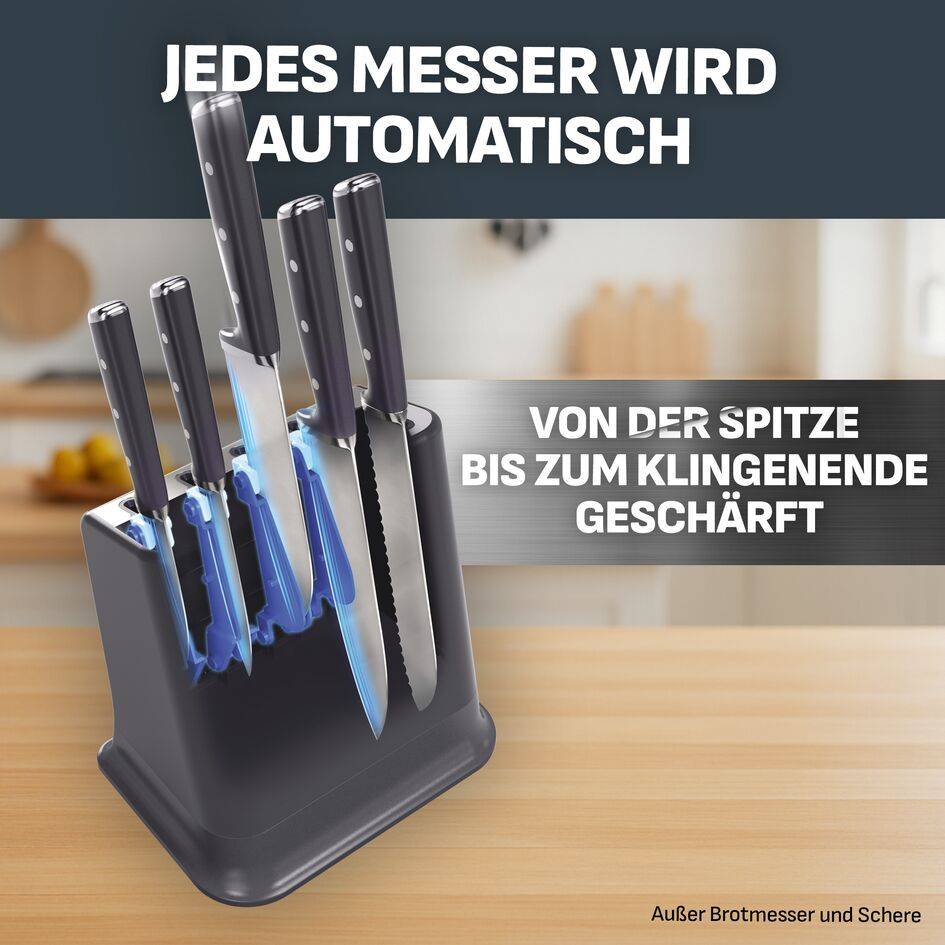 EverSharp Pro 5-teiliges Messer-Set mit selbstschärfendem Messerblock K297S6