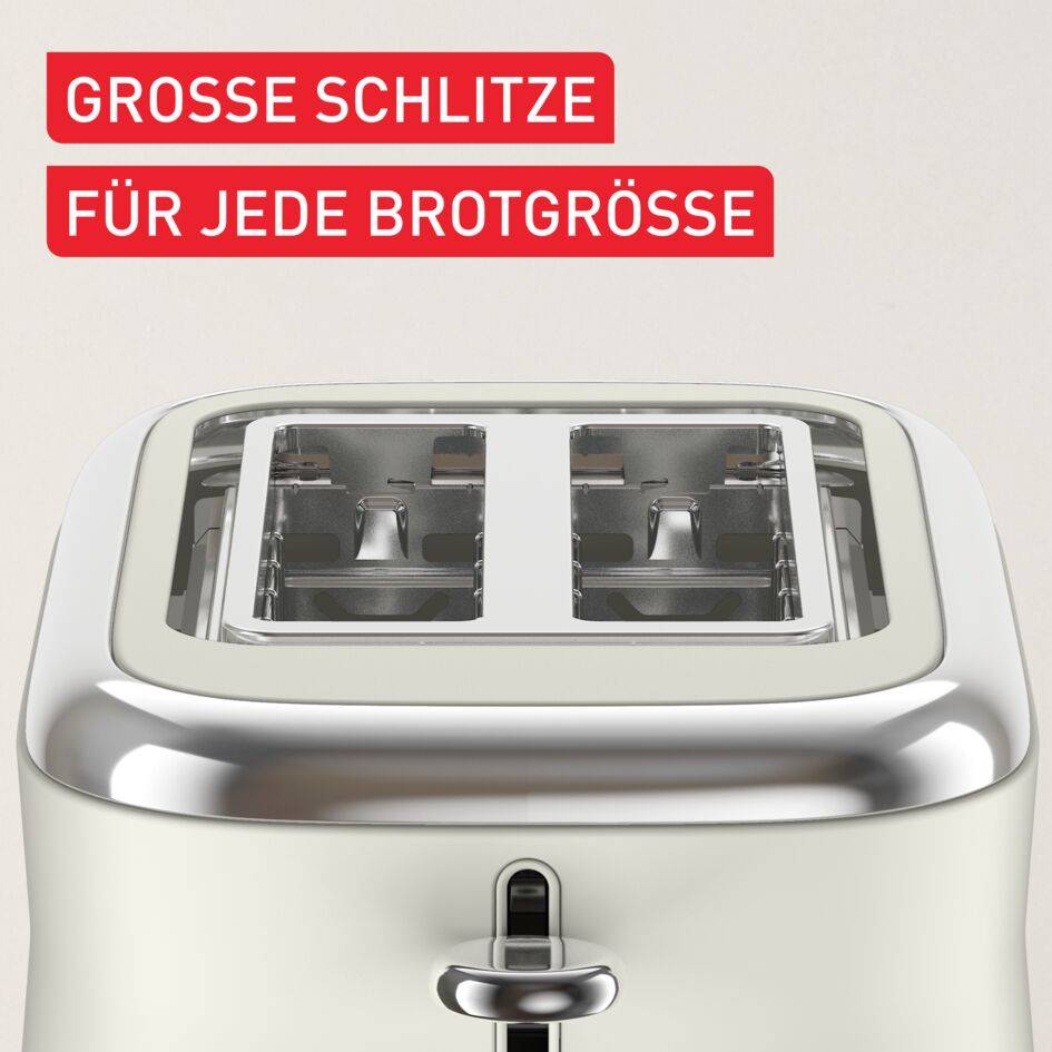 Collection, Doppelschlitztoaster, Retro-Edelstahl, 8 Bräunungsstufen