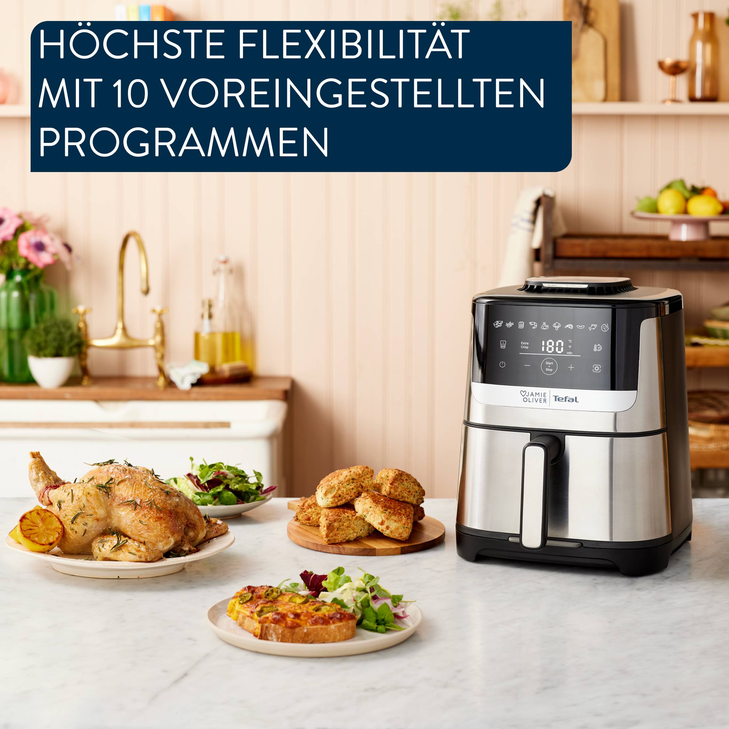 Jamie Oliver by Tefal Quiet & Easy Heißluftfritteuse  