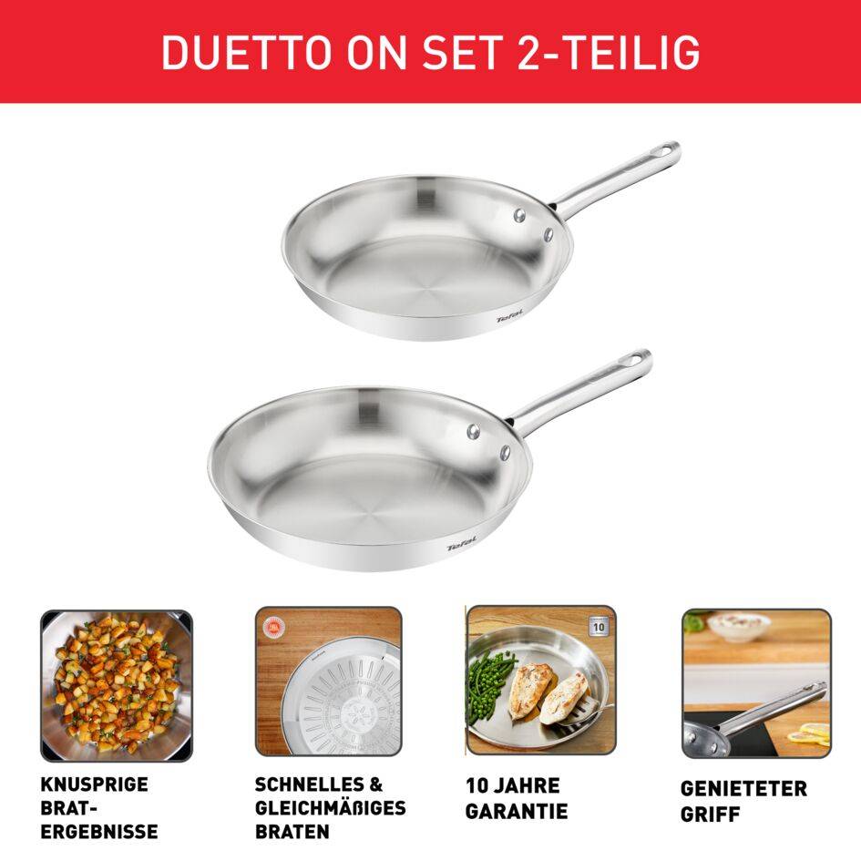 Duetto 2-teiliges Pfannenset unversiegelt 24/28cm B866S2