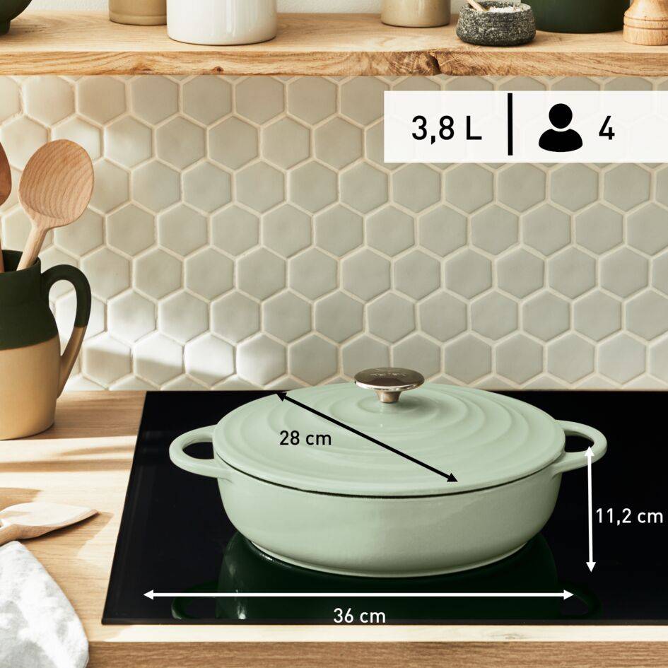 Lov Gusseisen Servierpfanne 28cm hellgrün, E25872