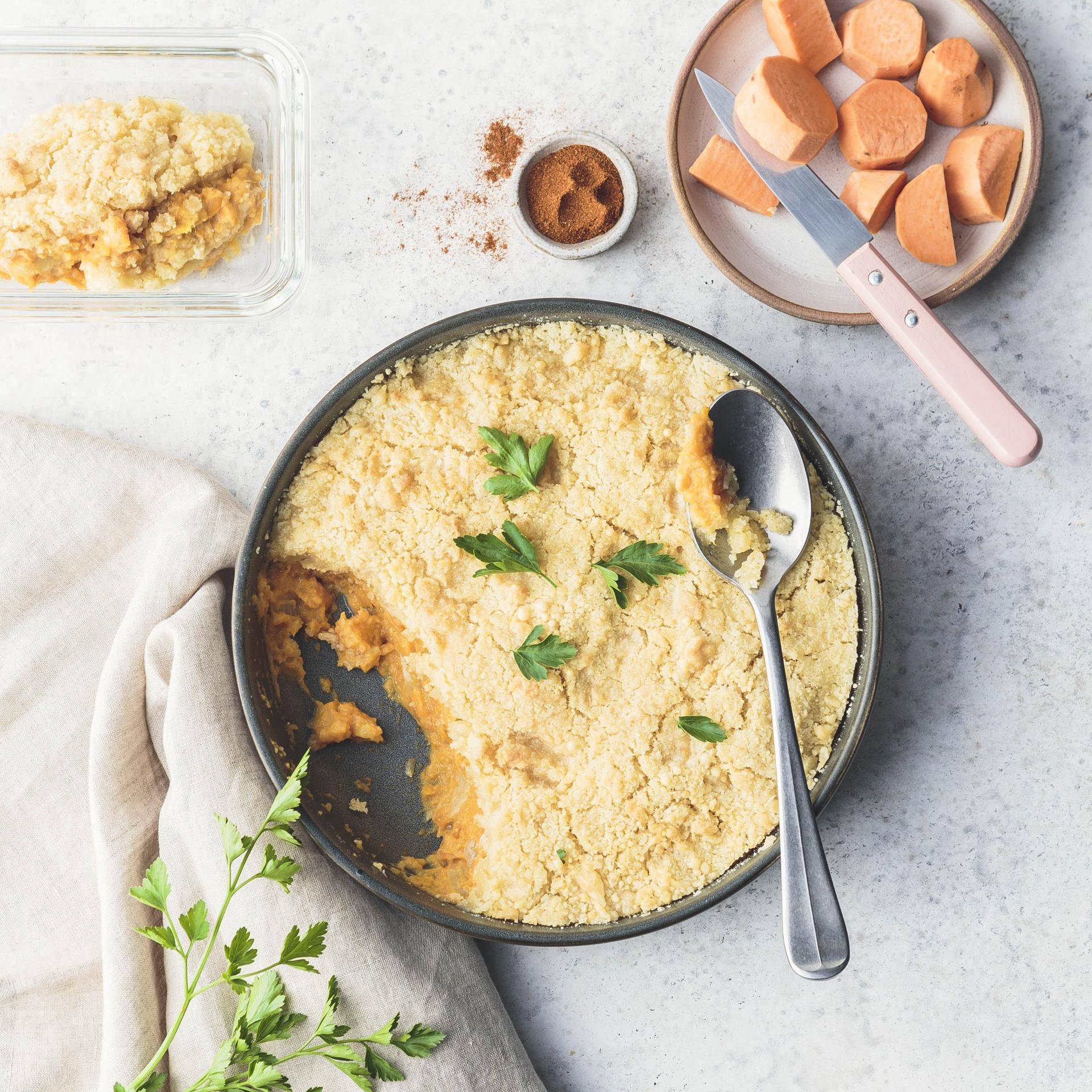 Süßkartoffel-Streusel - Rezepte Turbo Cuisine & Fry | Tefal