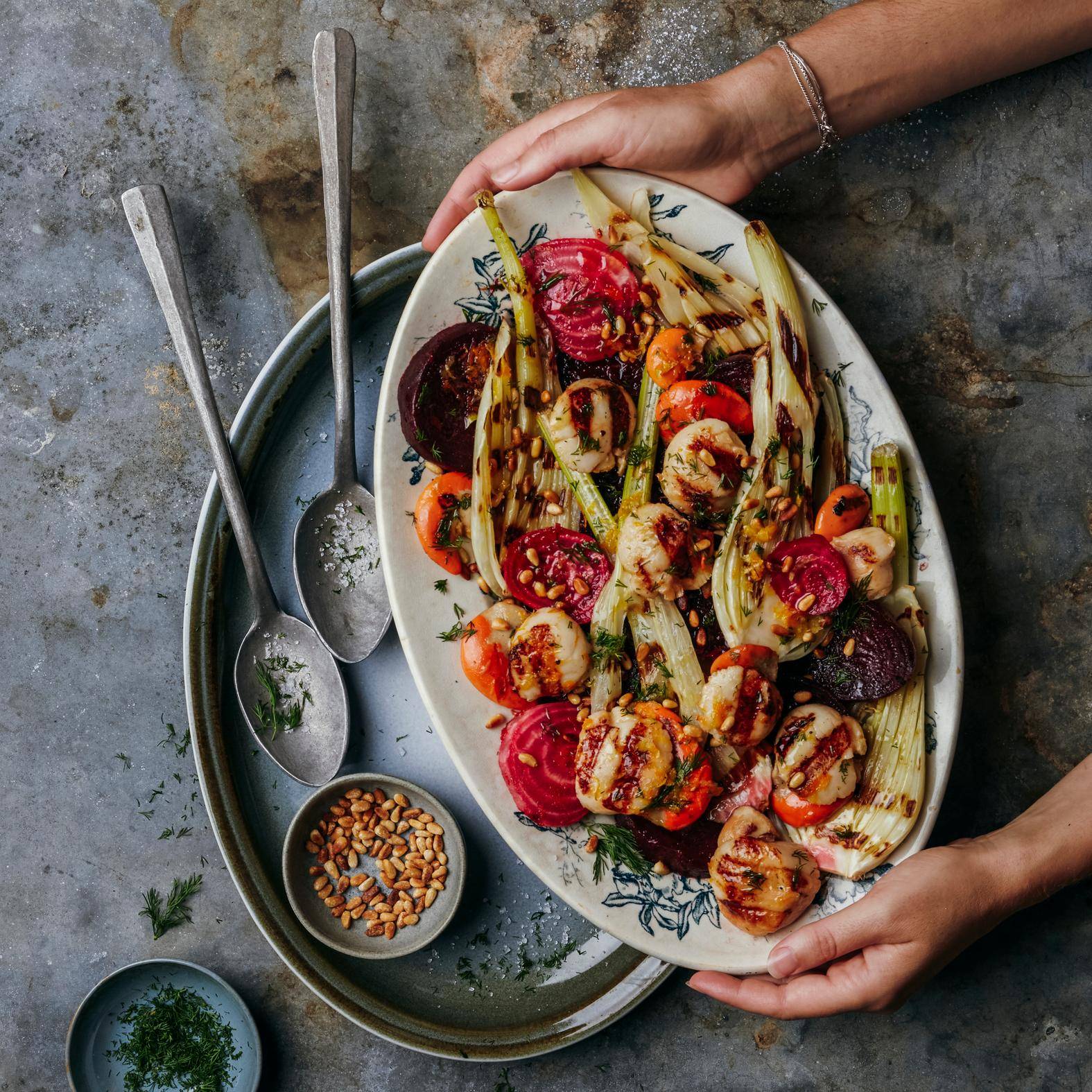 Jakobsmuscheln mit gegrilltem Fenchel und Rote-Bete-Salat - Rezepte OptiGrill + | Tefal