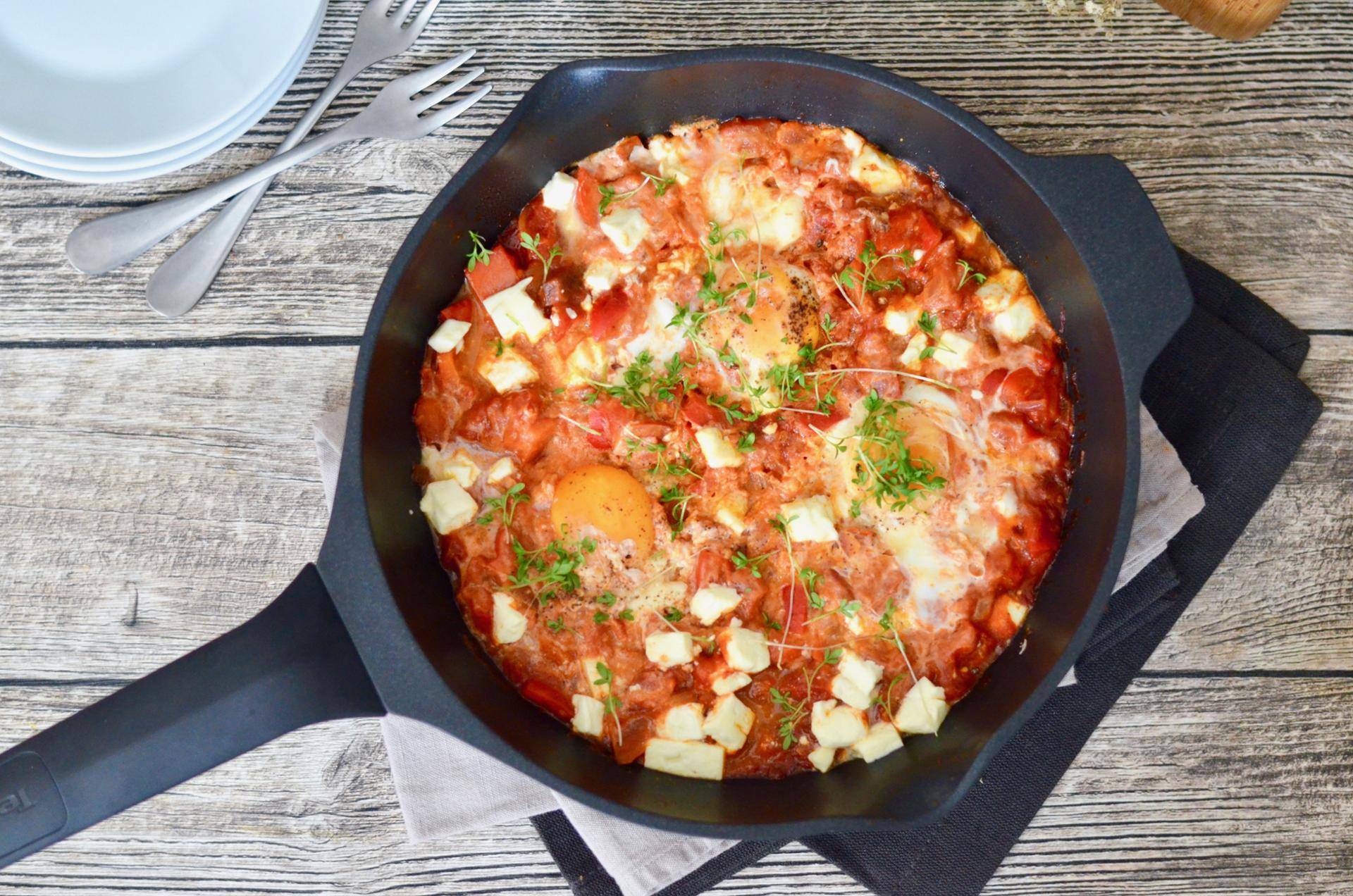 Schakschuka, Pochierte Eier in Tomatensauce (Graziellas Food Blog) - Rezepte Pfannen & Töpfe | Tefal