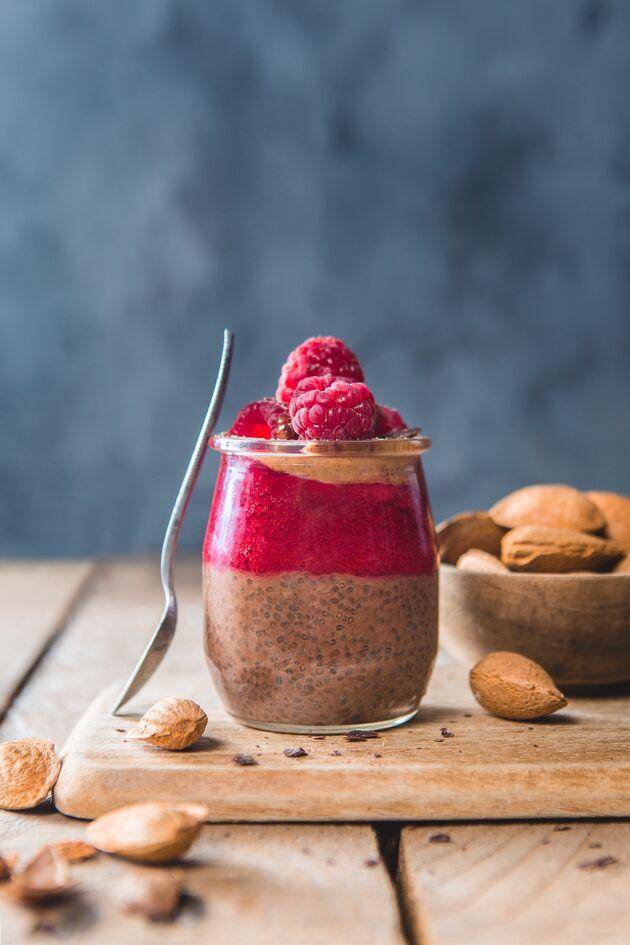 Pudding aus Schokolade, Chia und Himbeeren - Rezepte Perfectmix + | Tefal