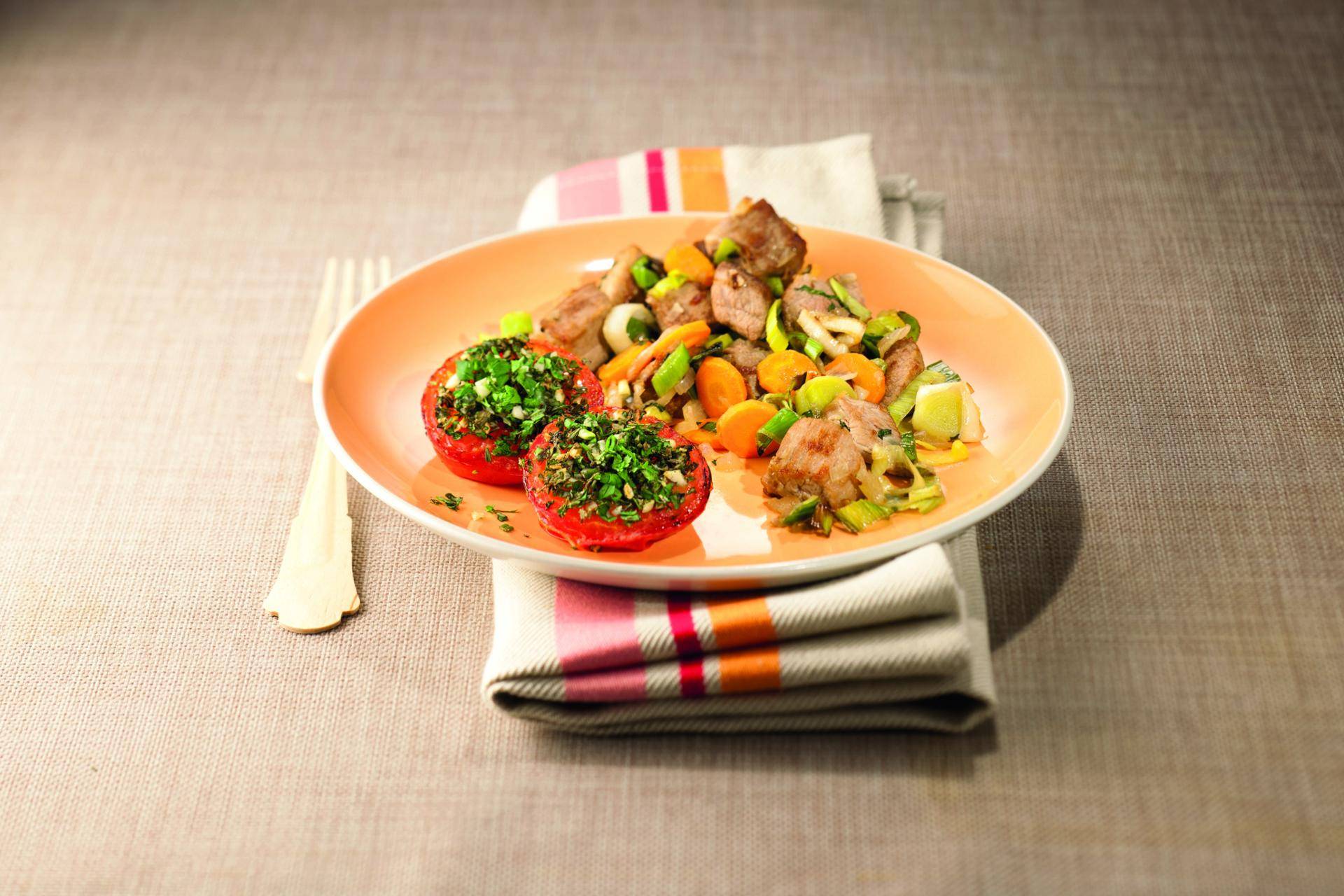 Hühnerfrikassee und Tomaten Provençal - Rezepte Actifry Genius XL 2in1 | Tefal