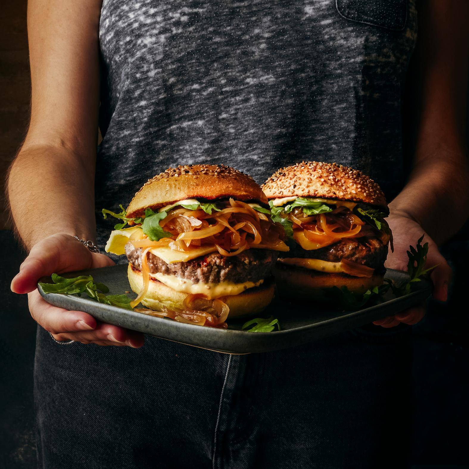 Karamellisierte Zwiebel-Burger - Rezepte OptiGrill 2in1 | Tefal