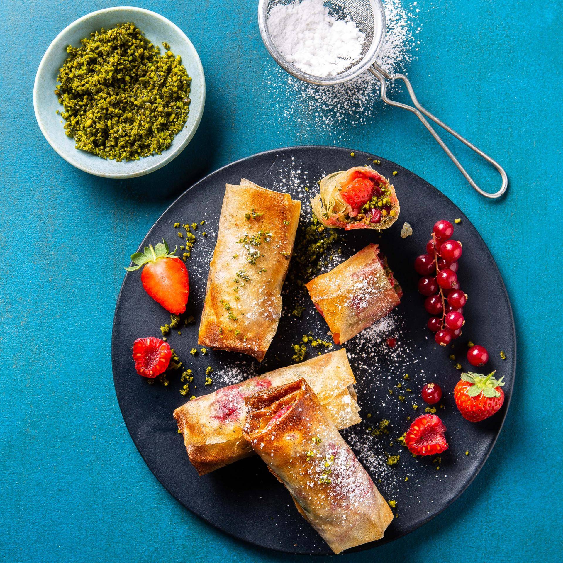 Frühlingsrollen mit roten Beeren und Pfefferminze - Rezepte Actifry Genius | Tefal