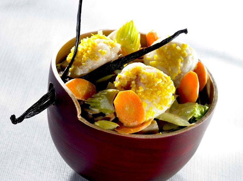 Ragout von gebratenen Seeteufelbäckchen mit Vanille - Rezepte Actifry Genius | Tefal