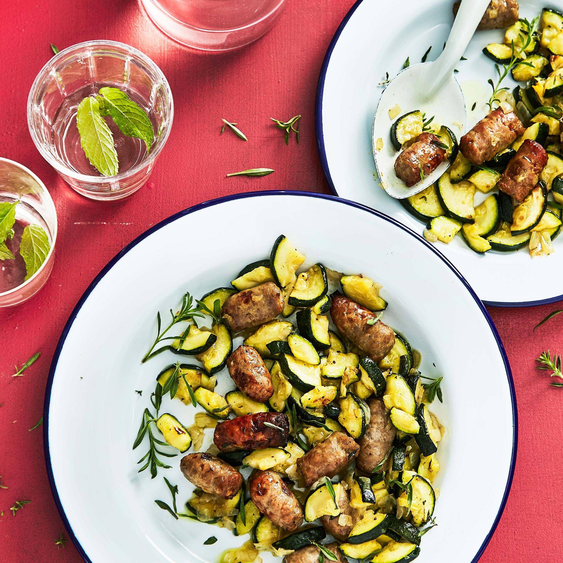 Gegrillte Bratwürste mit Zucchini - Rezepte Actifry Express 1kg | Tefal