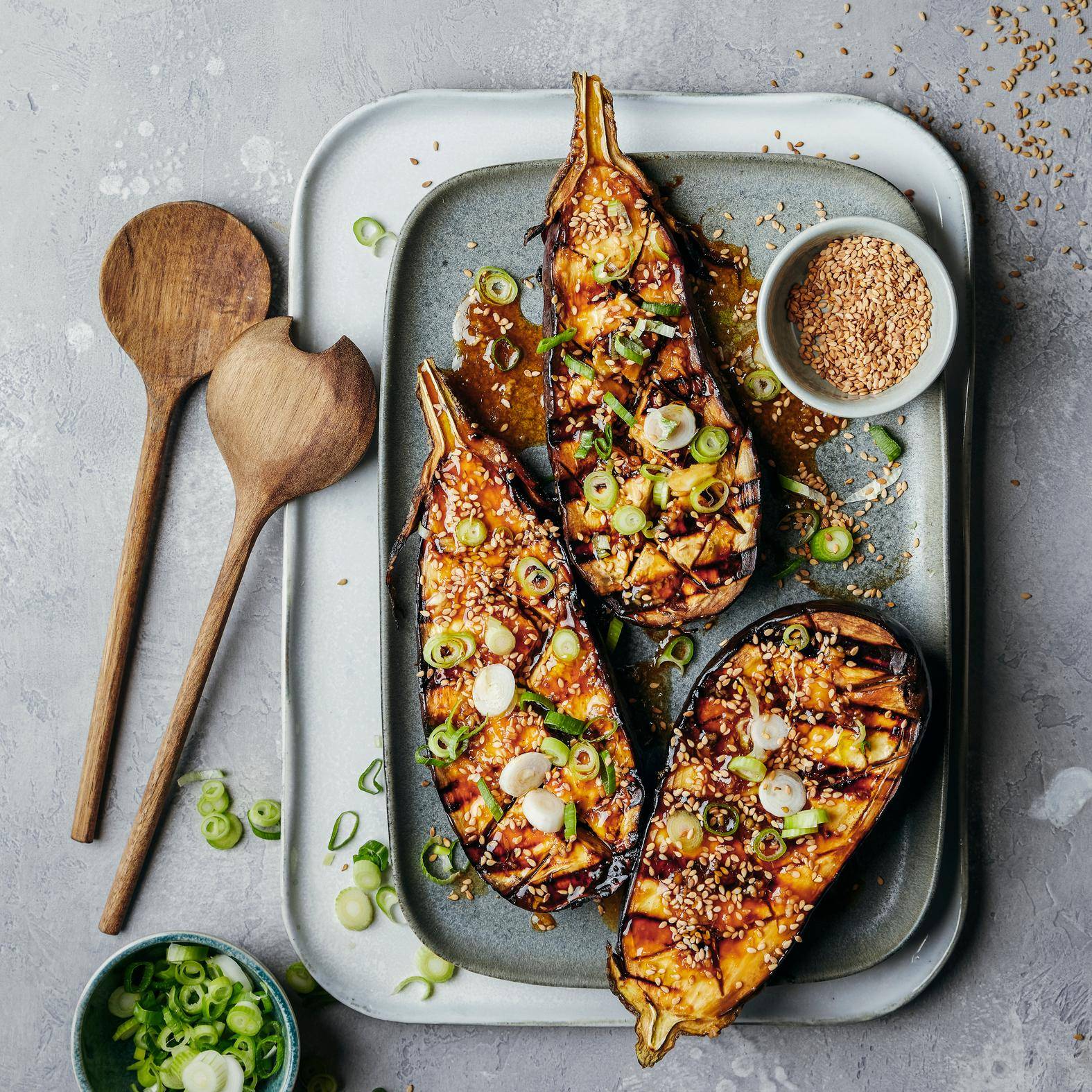 Teriyaki gegrillte Aubergine - Rezepte OptiGrill 2in1 | Tefal