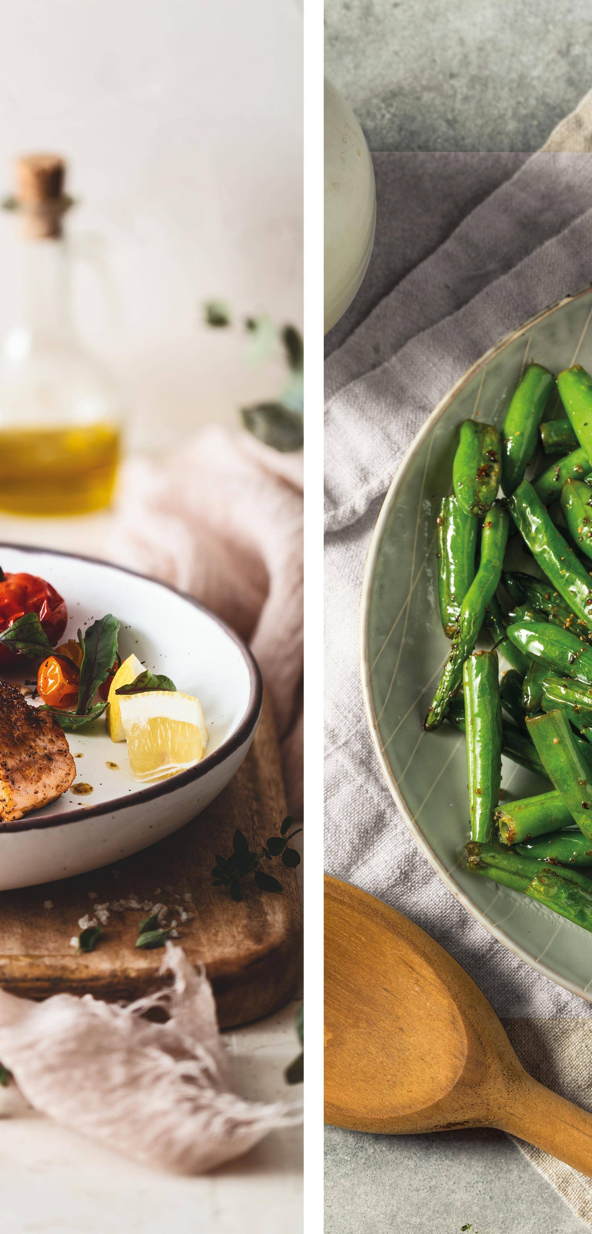 Cajun-Lachs und grüne Bohnen mit Knoblauch - Rezepte Dual EasyFry&amp;Grill ...
