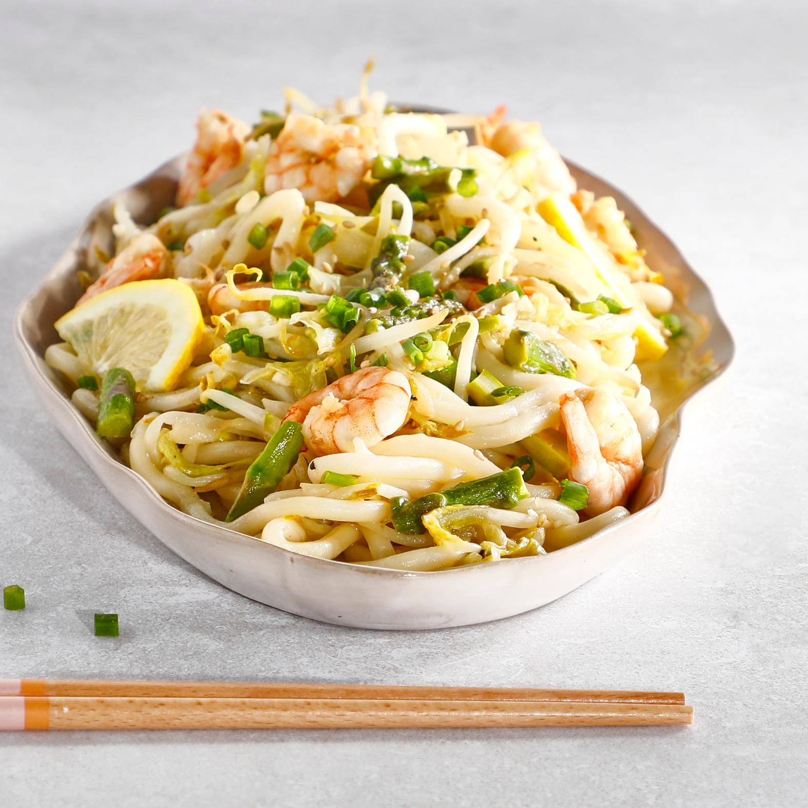 Gebratene Nudeln mit Gemüse und Meeresfrüchten (Yakisoba) - Rezepte Pfannen & Töpfe | Tefal