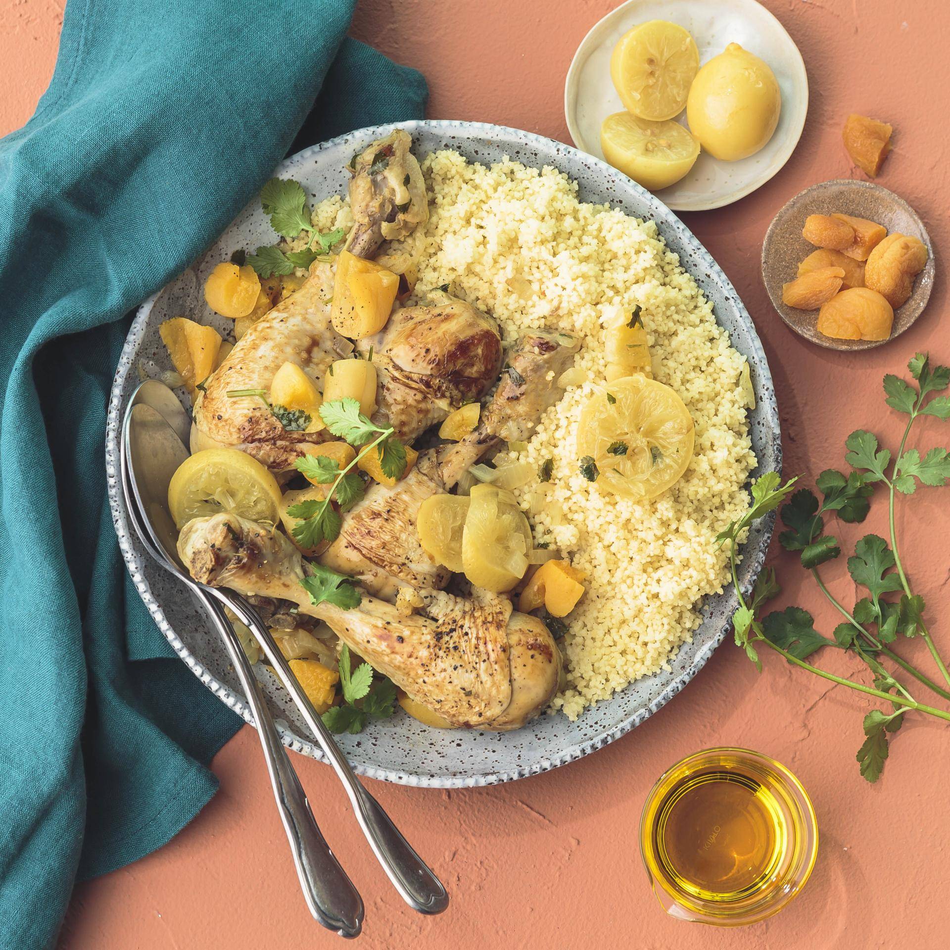 Hähnchen-Tajine mit Aprikosen und kandierter Zitrone - Rezepte Turbo Cuisine & Fry | Tefal