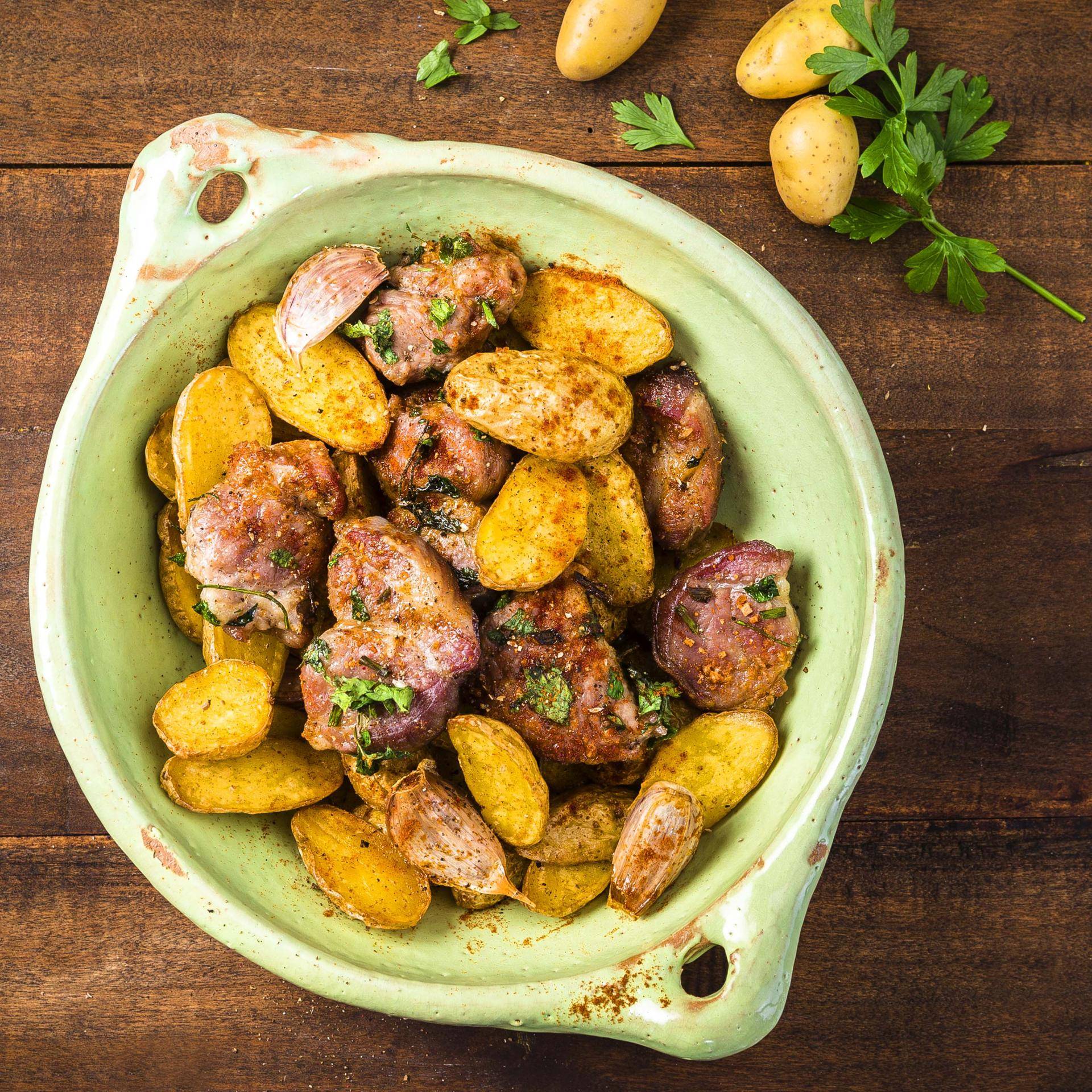 Schweinefleisch spanischer Art, Patatas Bravas - Rezepte Actifry Genius XL 2in1 | Tefal