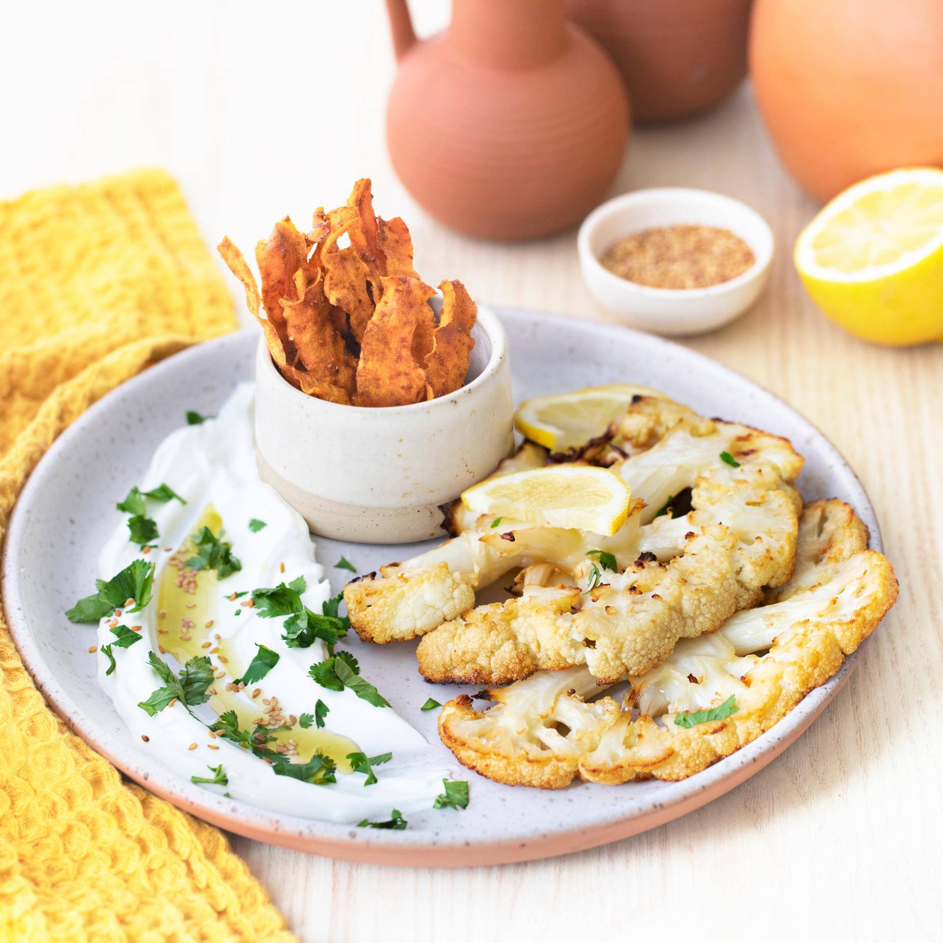 Blumenkohlsteaks mit Karottenpommes - Rezepte Dual EasyFry&Grill | Tefal