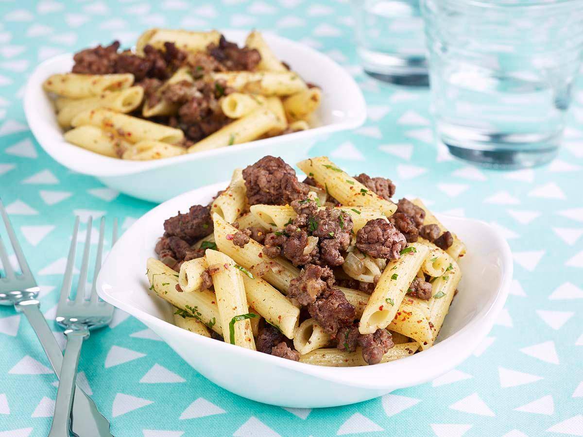 Schnelle Nudelpfanne mit Rindfleisch - Rezepte Actifry Express XL | Tefal