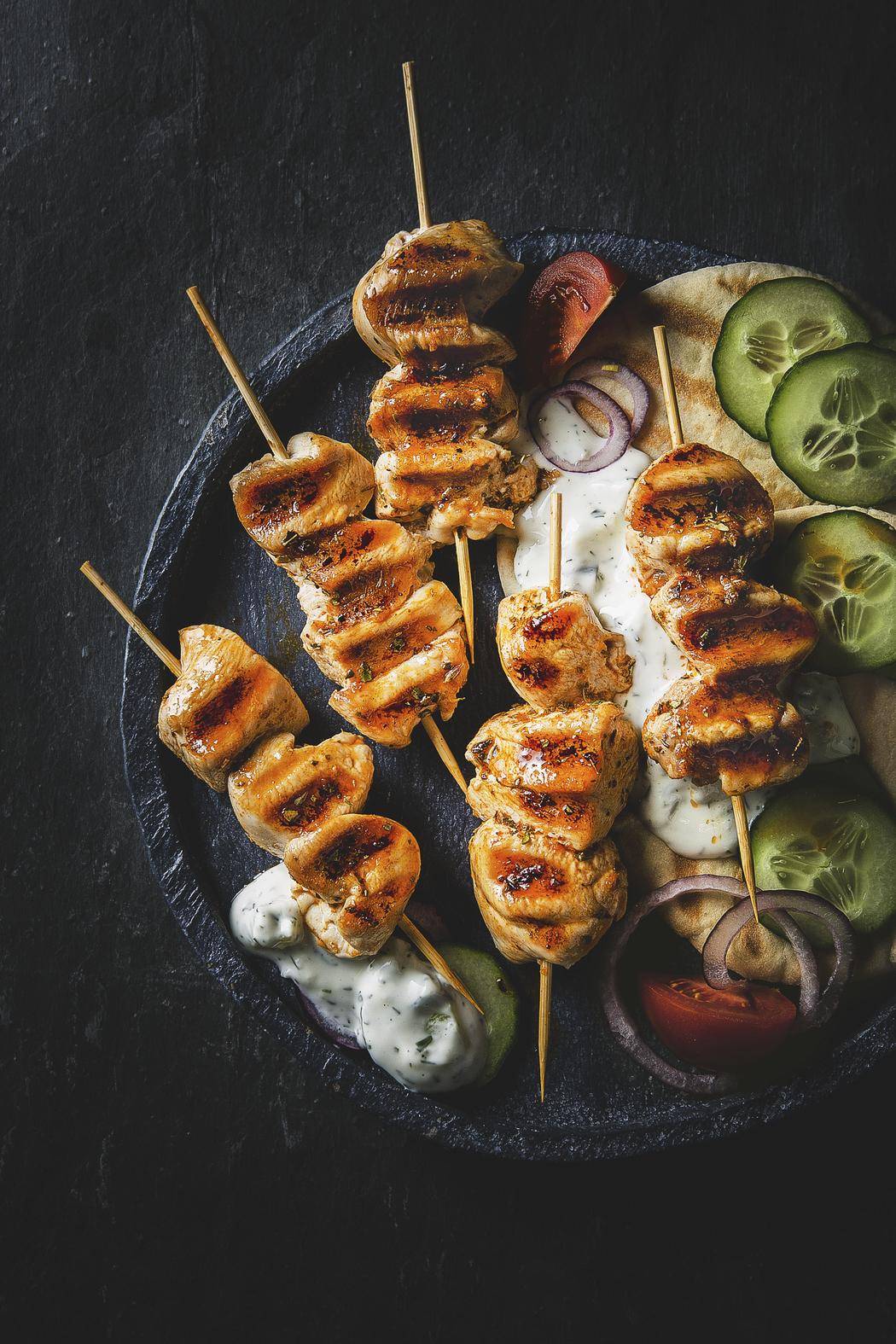Hähnchenspiesse auf griechische Art - Rezepte OptiGrill | Tefal