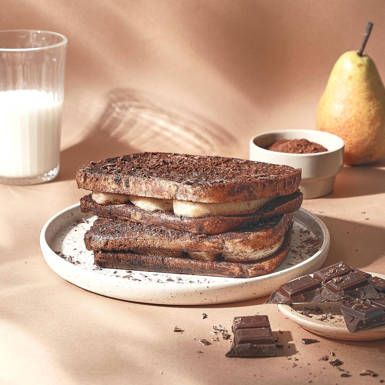 French-Toast mit schmelzender Birne und Schokolade - Rezepte Snack Collection MECHANICAL | Tefal