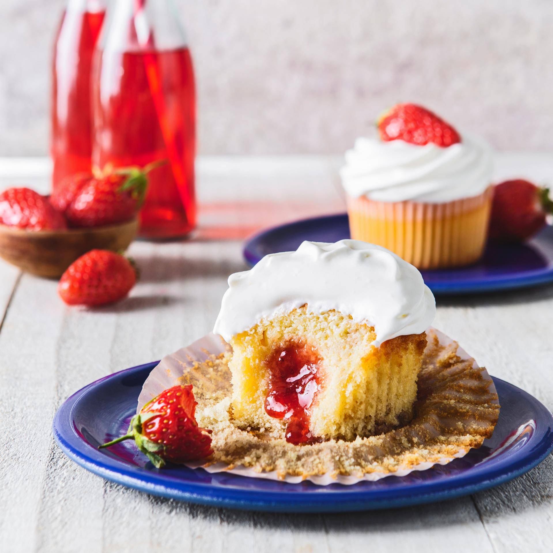 Erdbeeren Cupcakes - Rezepte Cake Factory | Tefal