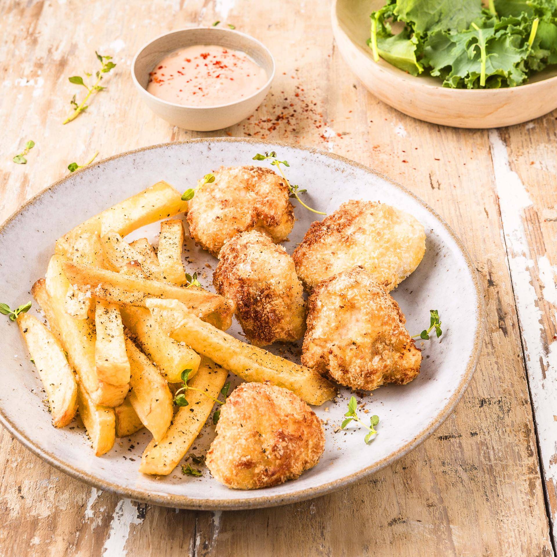 Selbstgemachte Chicken Nuggets mit Pommes frites - Rezepte Actifry Genius XL 2in1 | Tefal