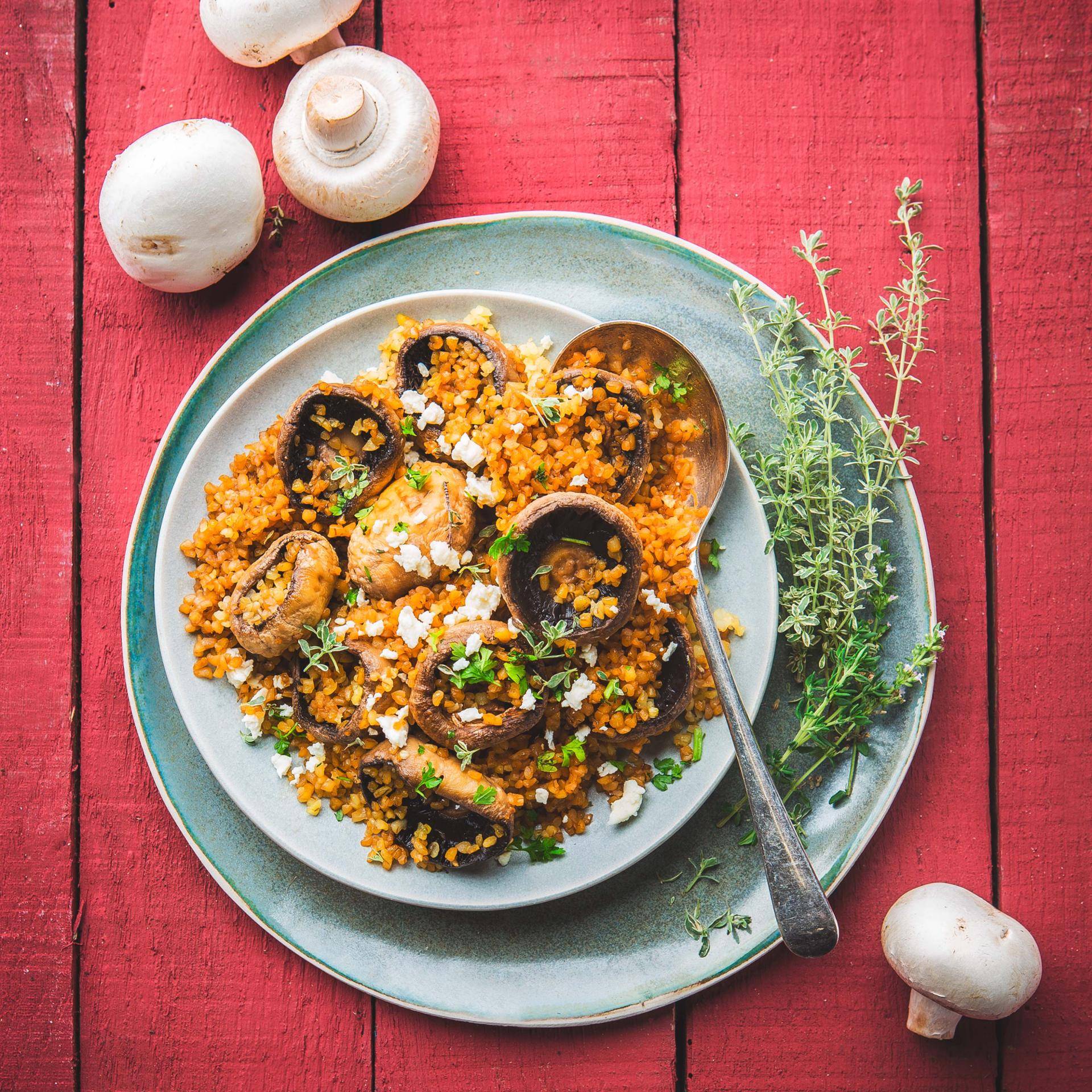 Bulgur mit Pilzen und Feta Käse - Rezepte Actifry Original 1kg | Tefal
