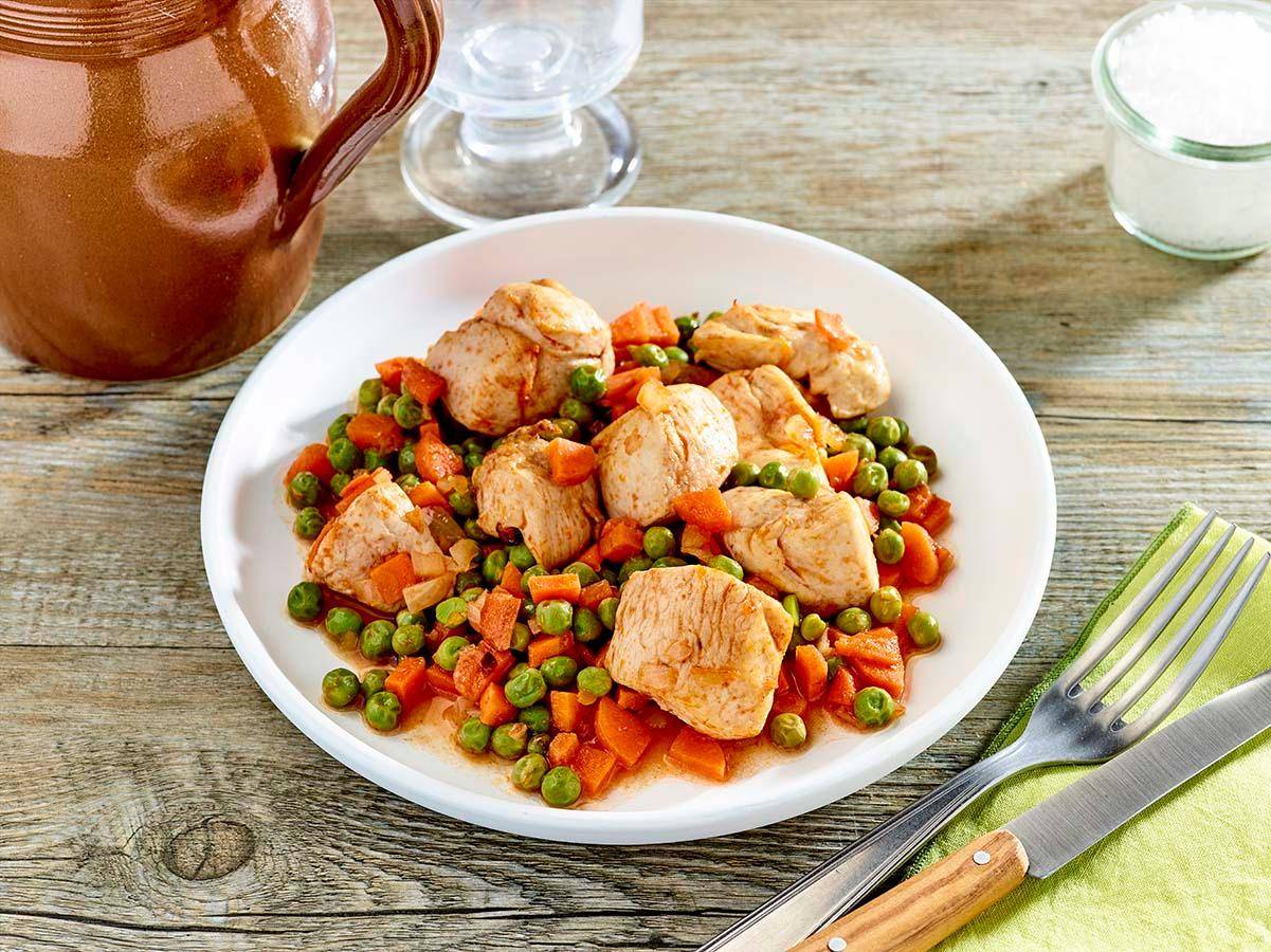 Hähnchen mit Erbsen und Karotten - Rezepte Actifry Express XL | Tefal