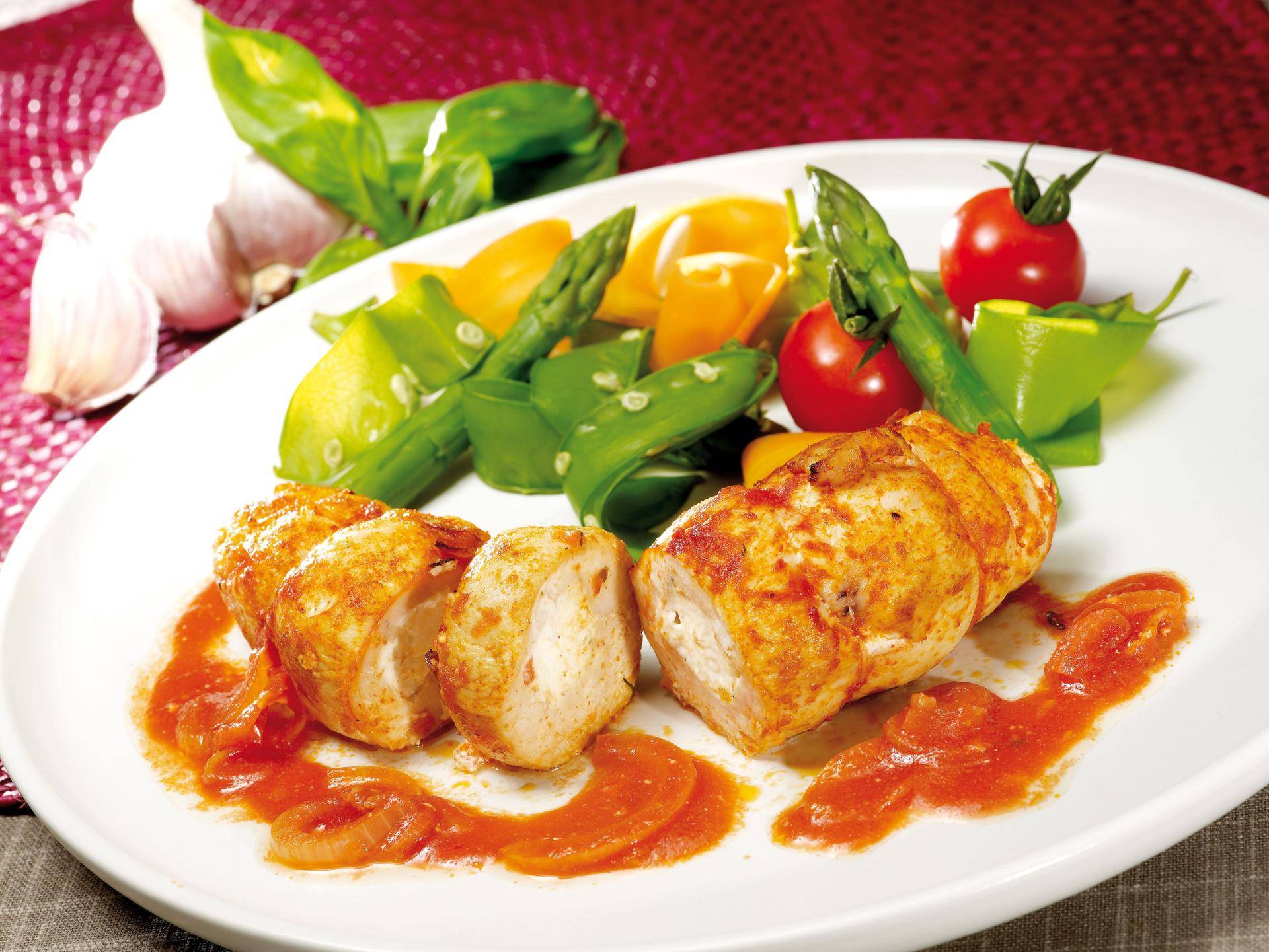 Gefülltes Huhn mit Käse und Paprika - Rezepte Actifry Original 1kg | Tefal